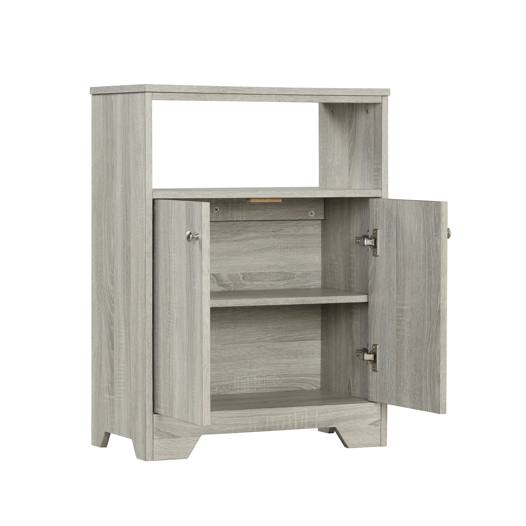 32" Wood 2-door Bathroom Cabinet with Adjustable Shelves
