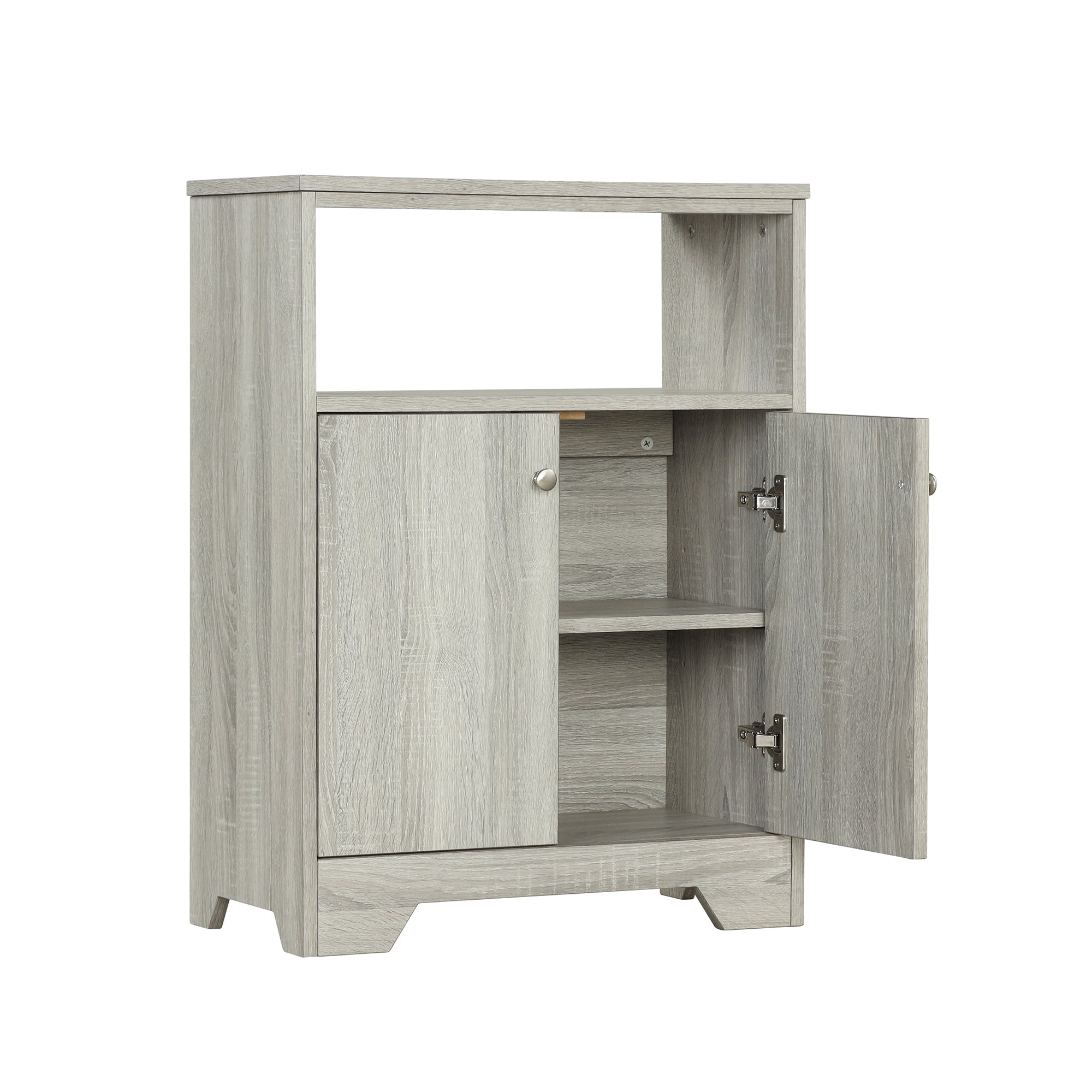 32" Wood 2-door Bathroom Cabinet with Adjustable Shelves