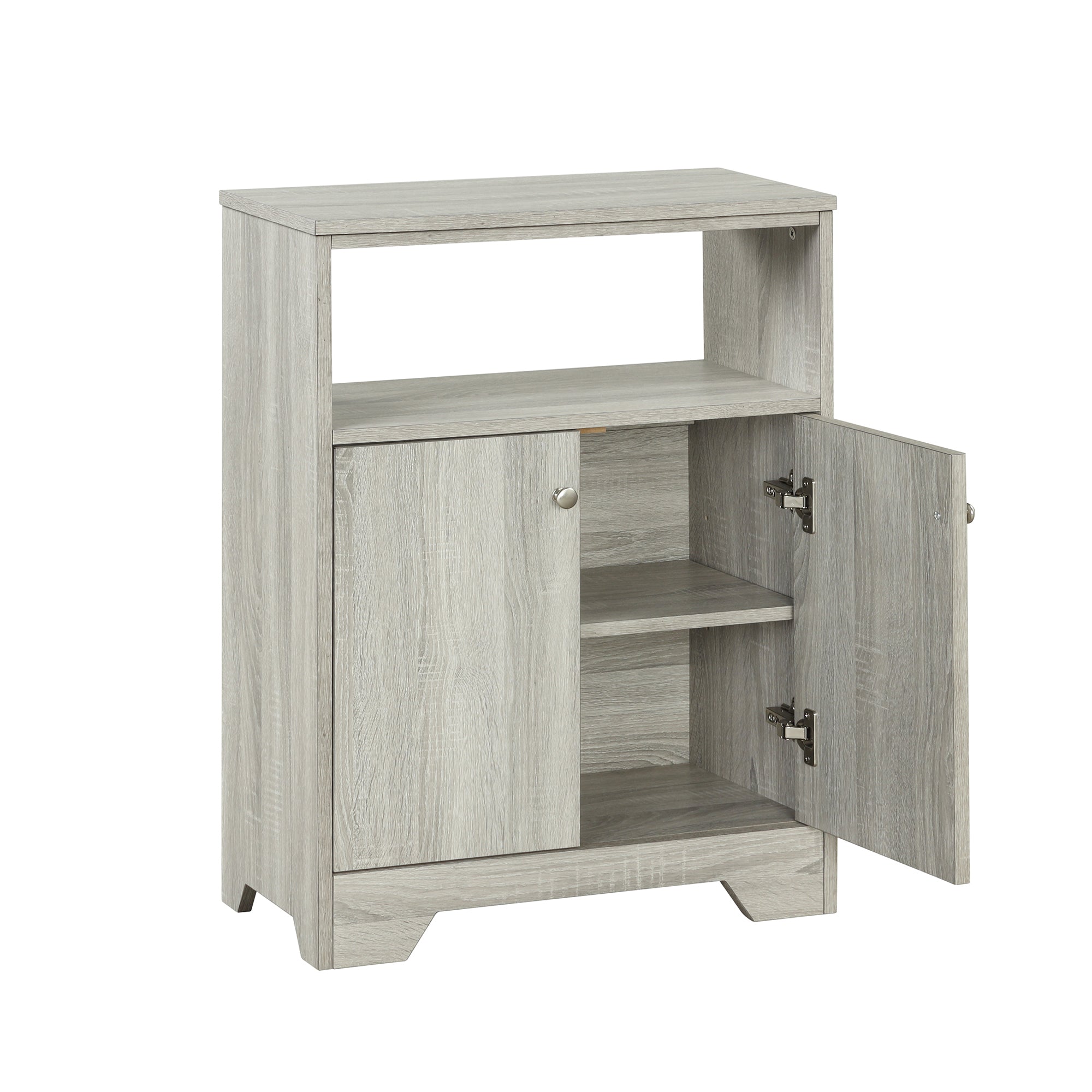 32" Wood 2-door Bathroom Cabinet with Adjustable Shelves