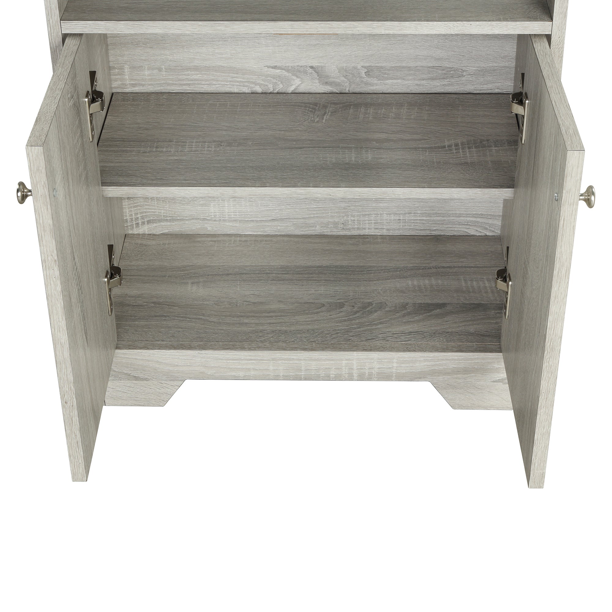 32" Wood 2-door Bathroom Cabinet with Adjustable Shelves