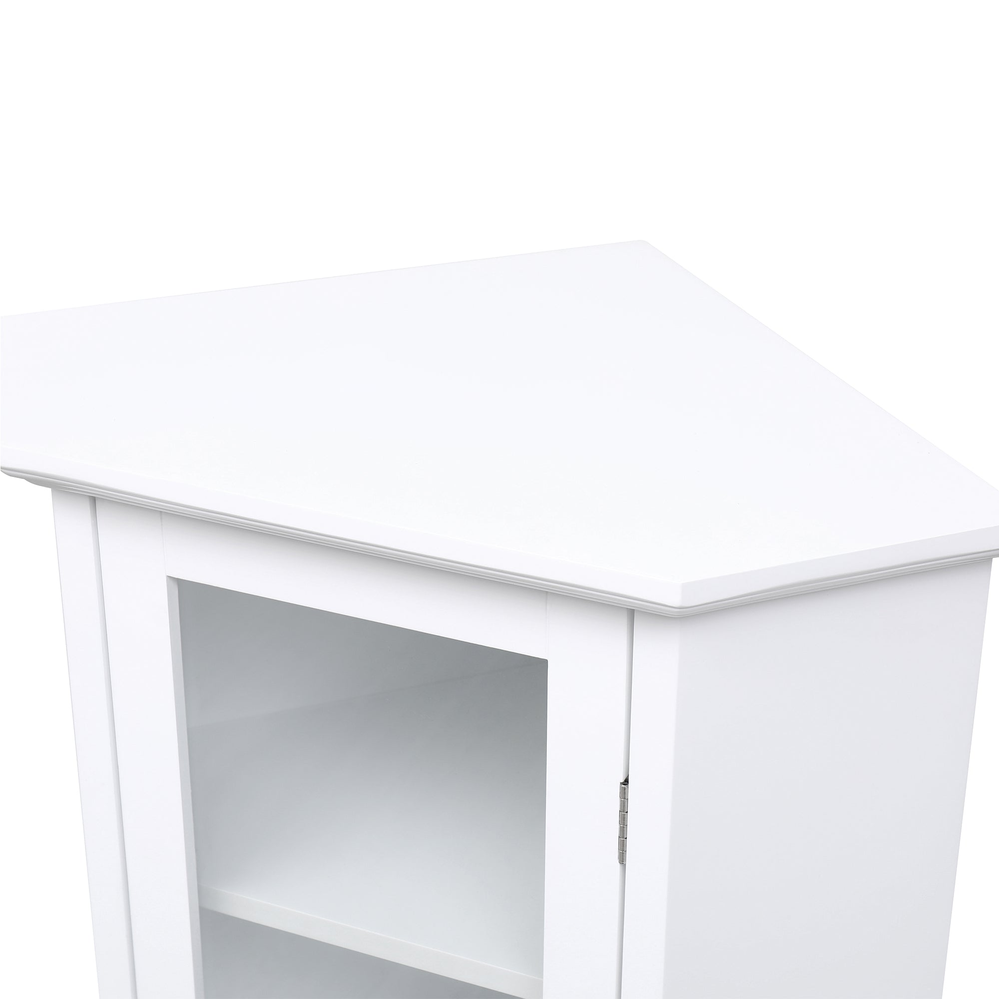 42" Wood 1-door Storage Corner Cabinet with Glass Door
