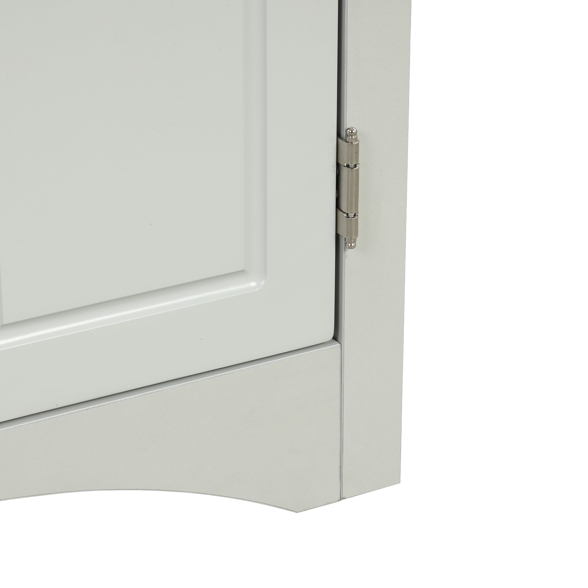 32" Wood 2-door Bathroom Corner Cabinet with Adjustable Shelves