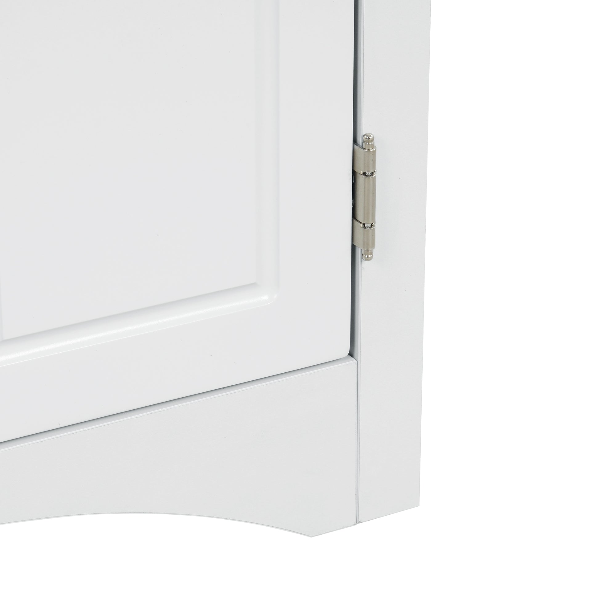 32" Wood 2-door Bathroom Corner Cabinet with Adjustable Shelves