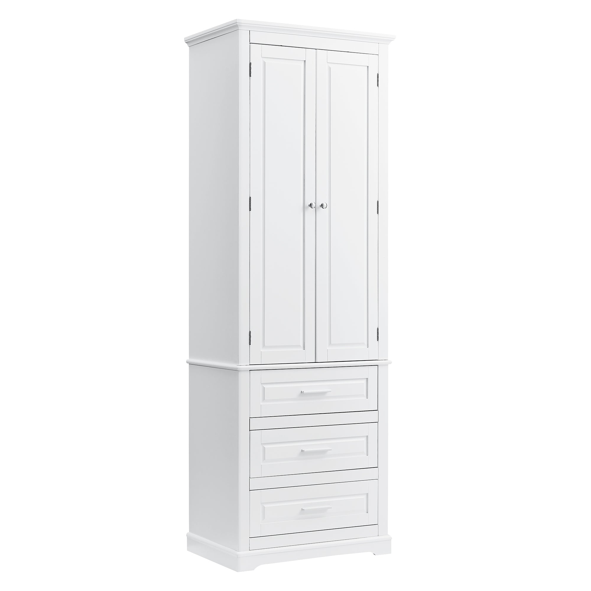 Tall Storage Cabinet with Three Drawers for Bathroom/Office