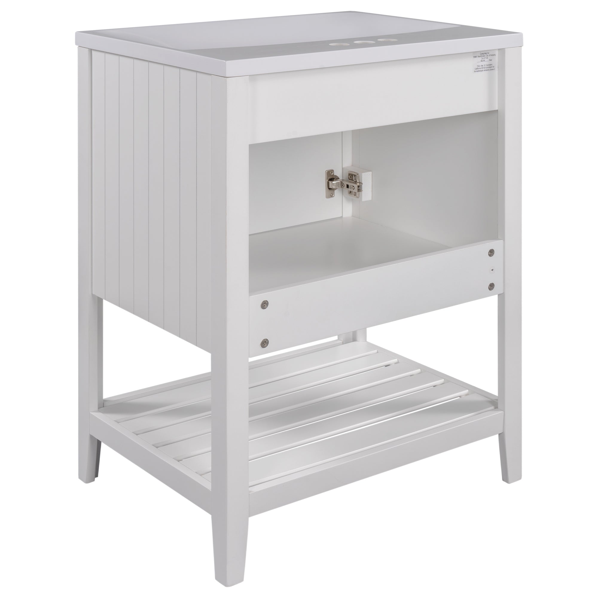 24" Wood Freestanding Bathroom Vanity with Integrated Ceramic Sink