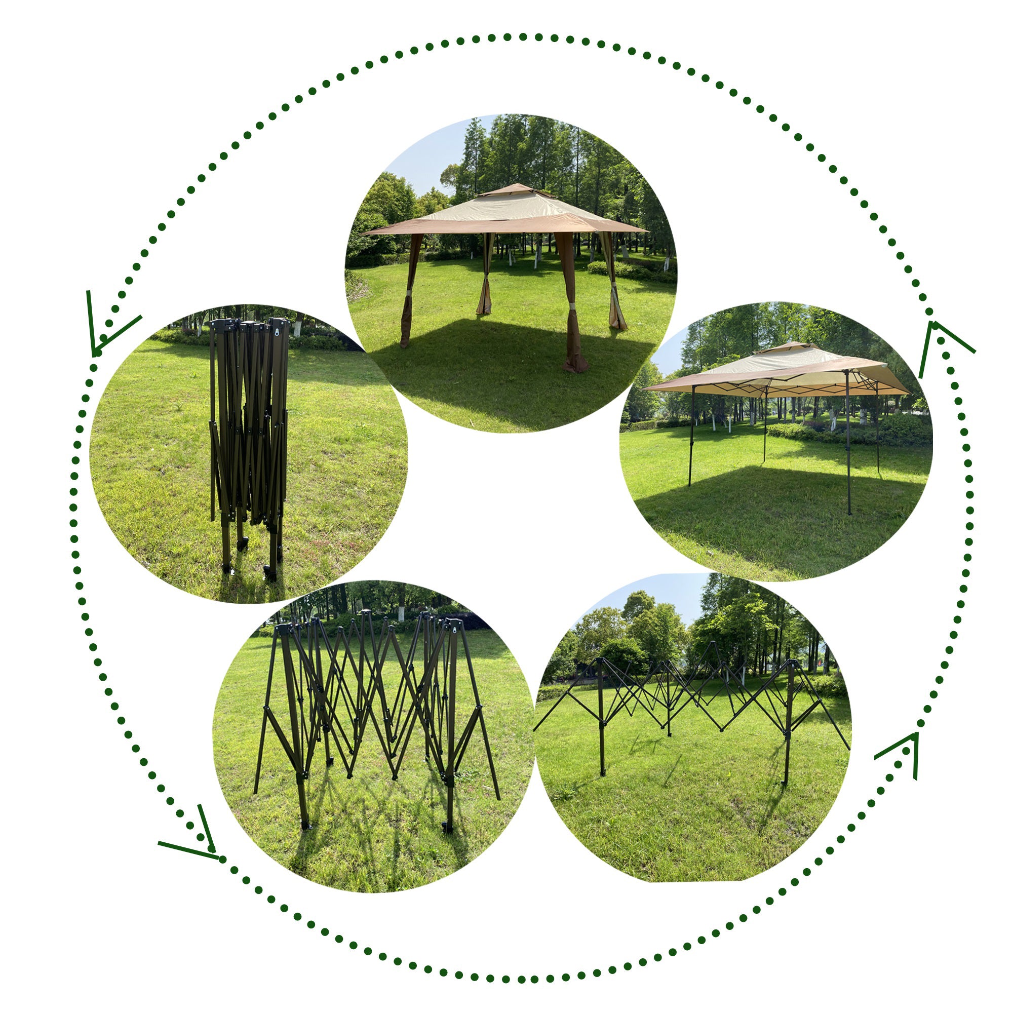 13' X 13'  Steel Polyester Soft-Top Outdoor Canopy Gazebo
