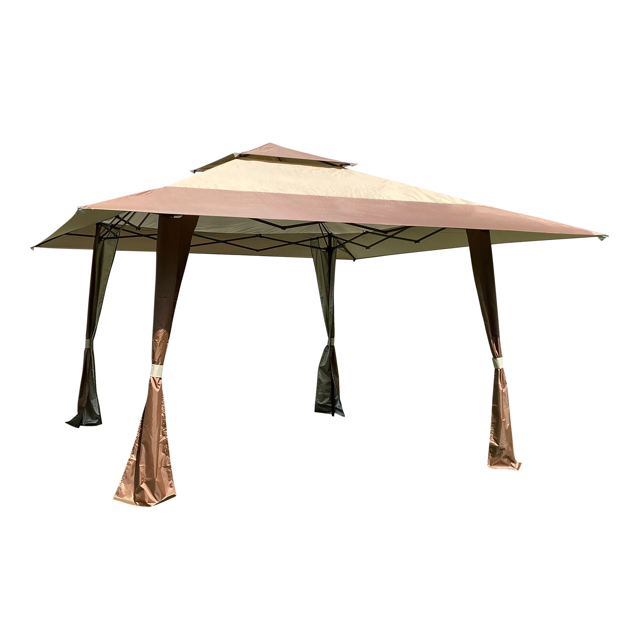 13' X 13'  Steel Polyester Soft-Top Outdoor Canopy Gazebo