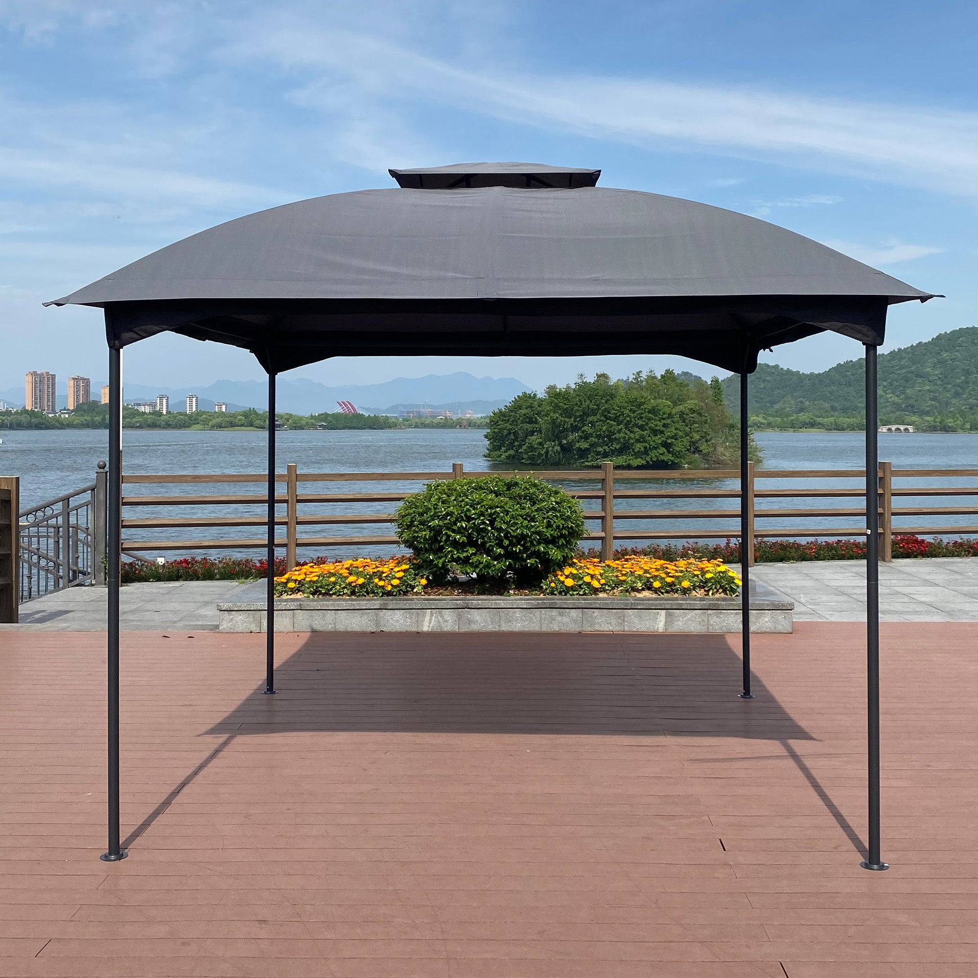 10' X 10'  Steel Polyester Soft-Top Outdoor Canopy Gazebo Tent