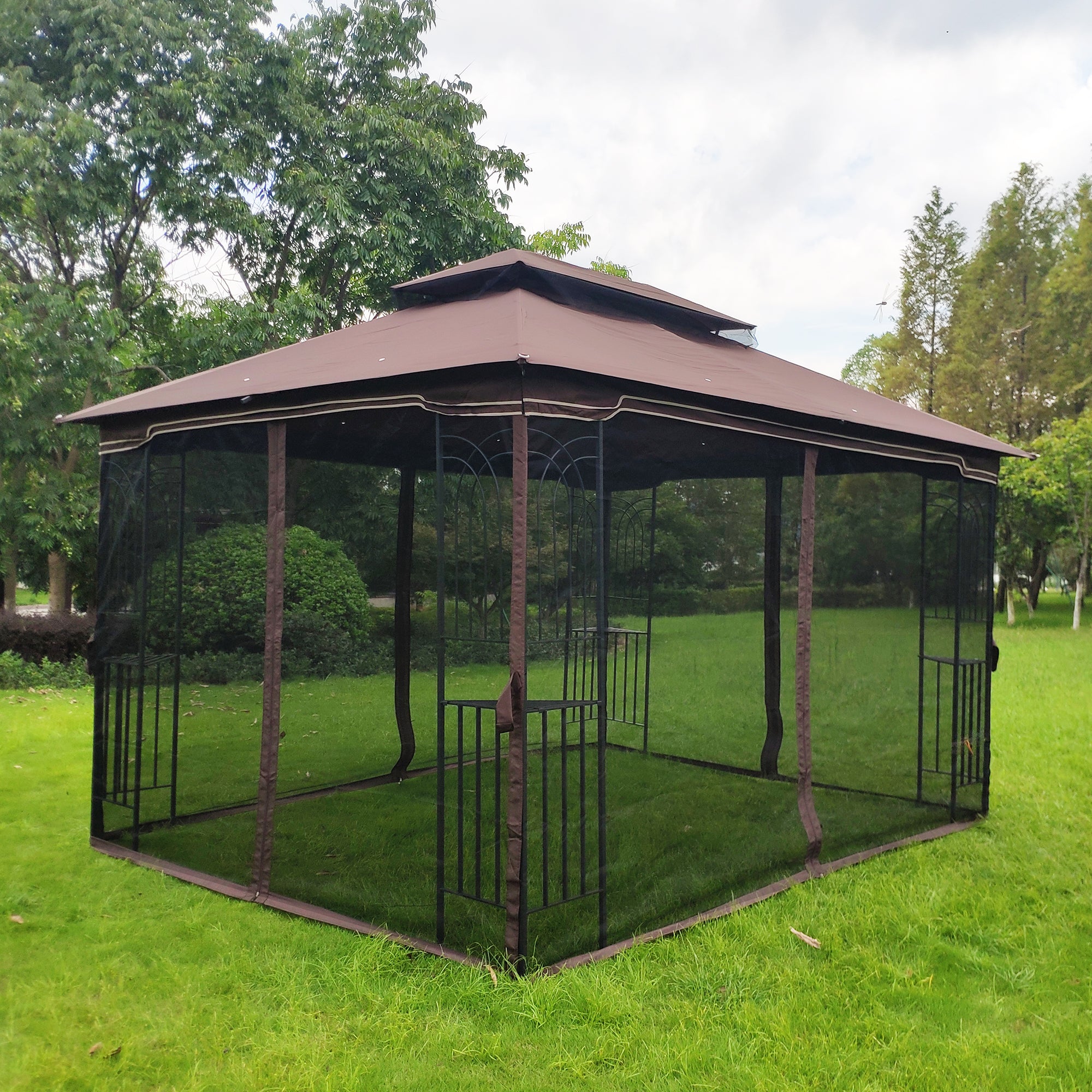 13' X 10 ' Polyester Soft-Top Outdoor Patio Gazebo Canopy Tent