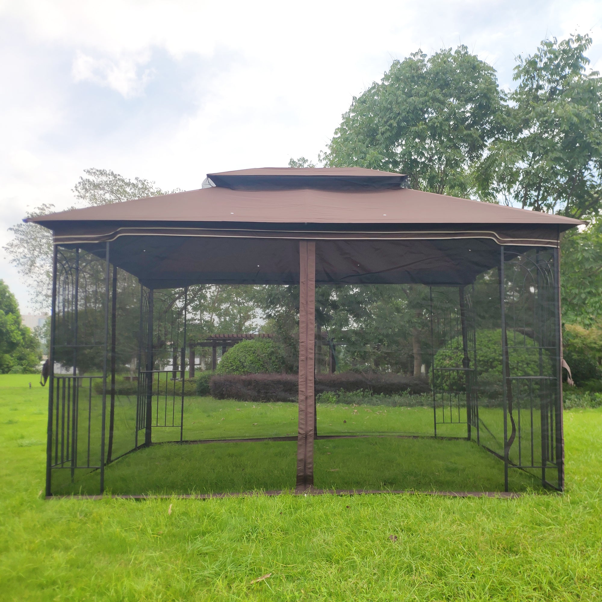 13' X 10 ' Polyester Soft-Top Outdoor Patio Gazebo Canopy Tent