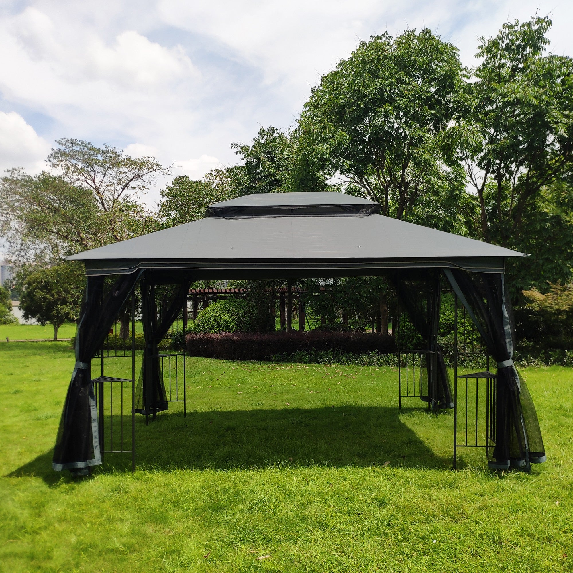 13' X 10 ' Polyester Soft-Top Outdoor Patio Gazebo Canopy Tent