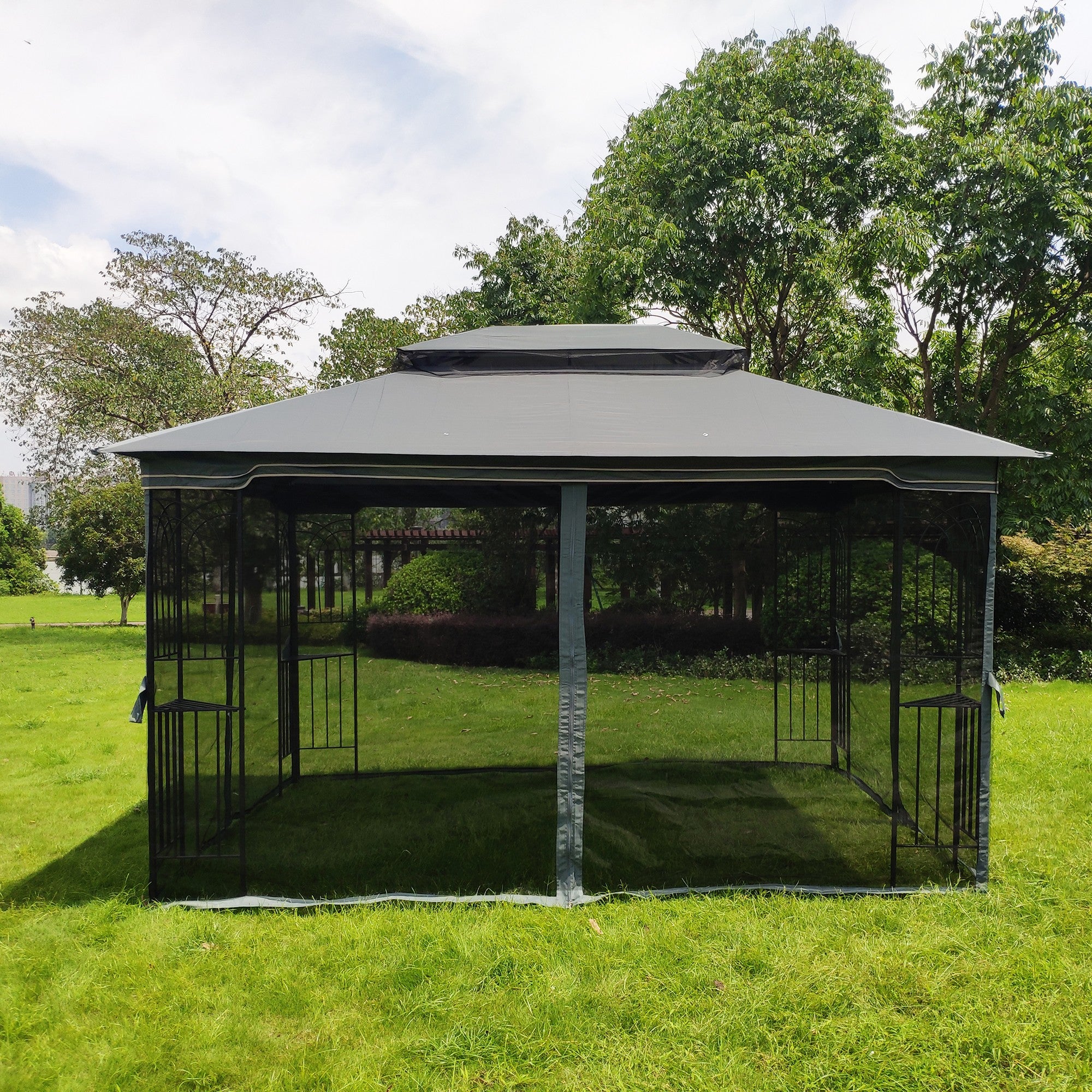 13' X 10 ' Polyester Soft-Top Outdoor Patio Gazebo Canopy Tent