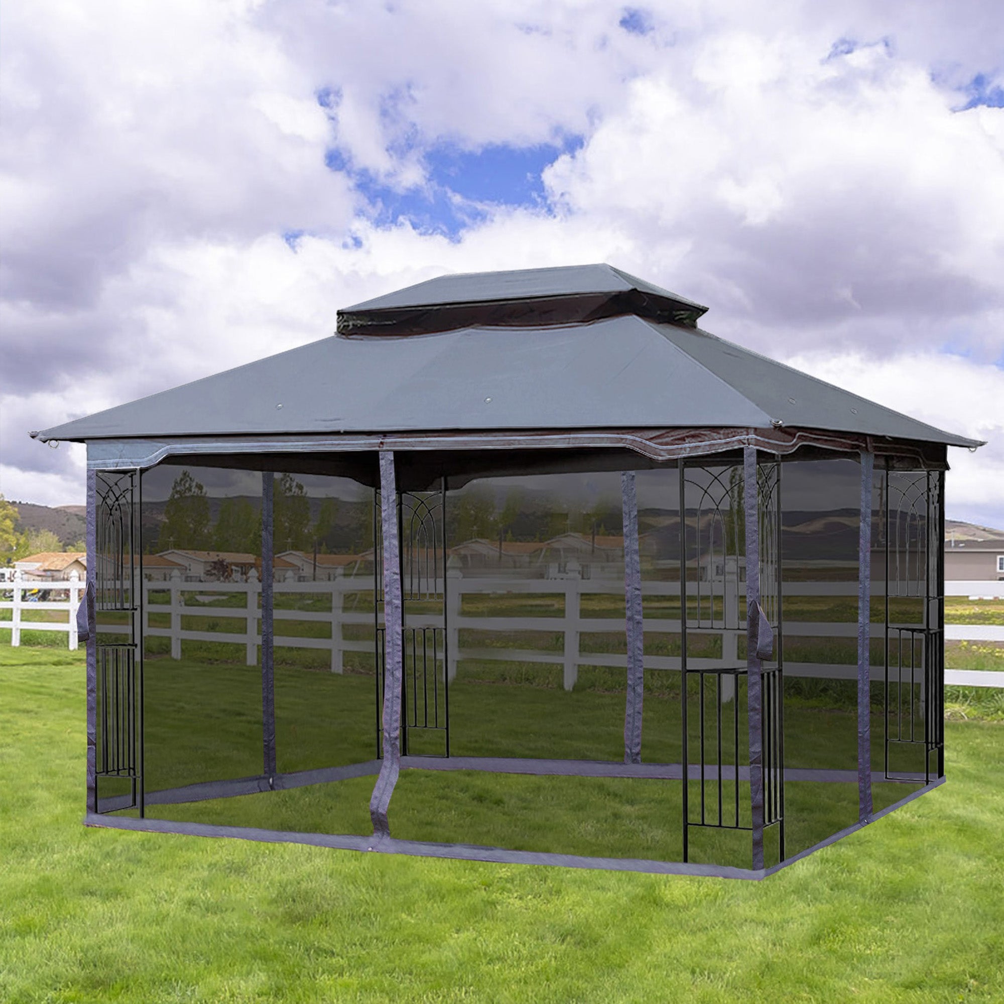 13' X 10 ' Polyester Soft-Top Outdoor Patio Gazebo Canopy Tent