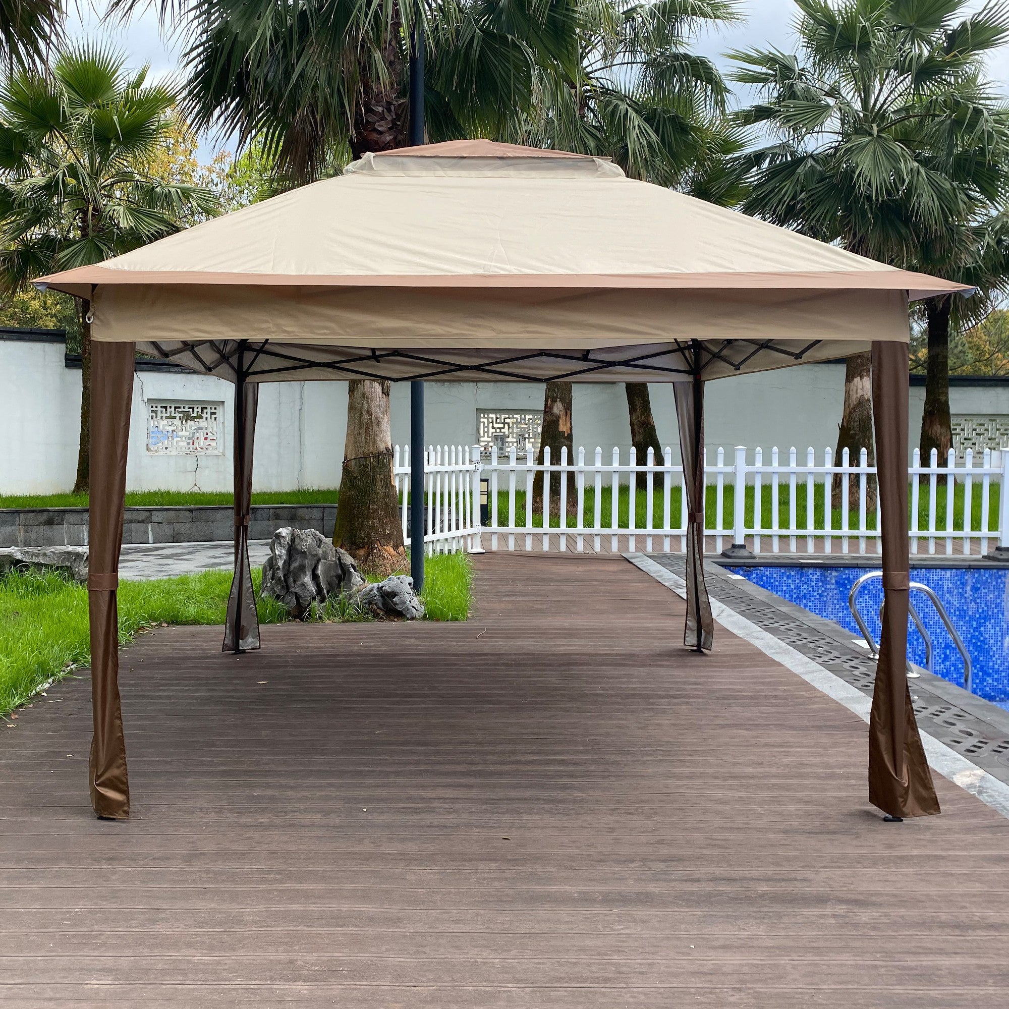 11' X 11 ' Steel Polyester Soft-Top Outdoor Pop-Up Gazebo Canopy