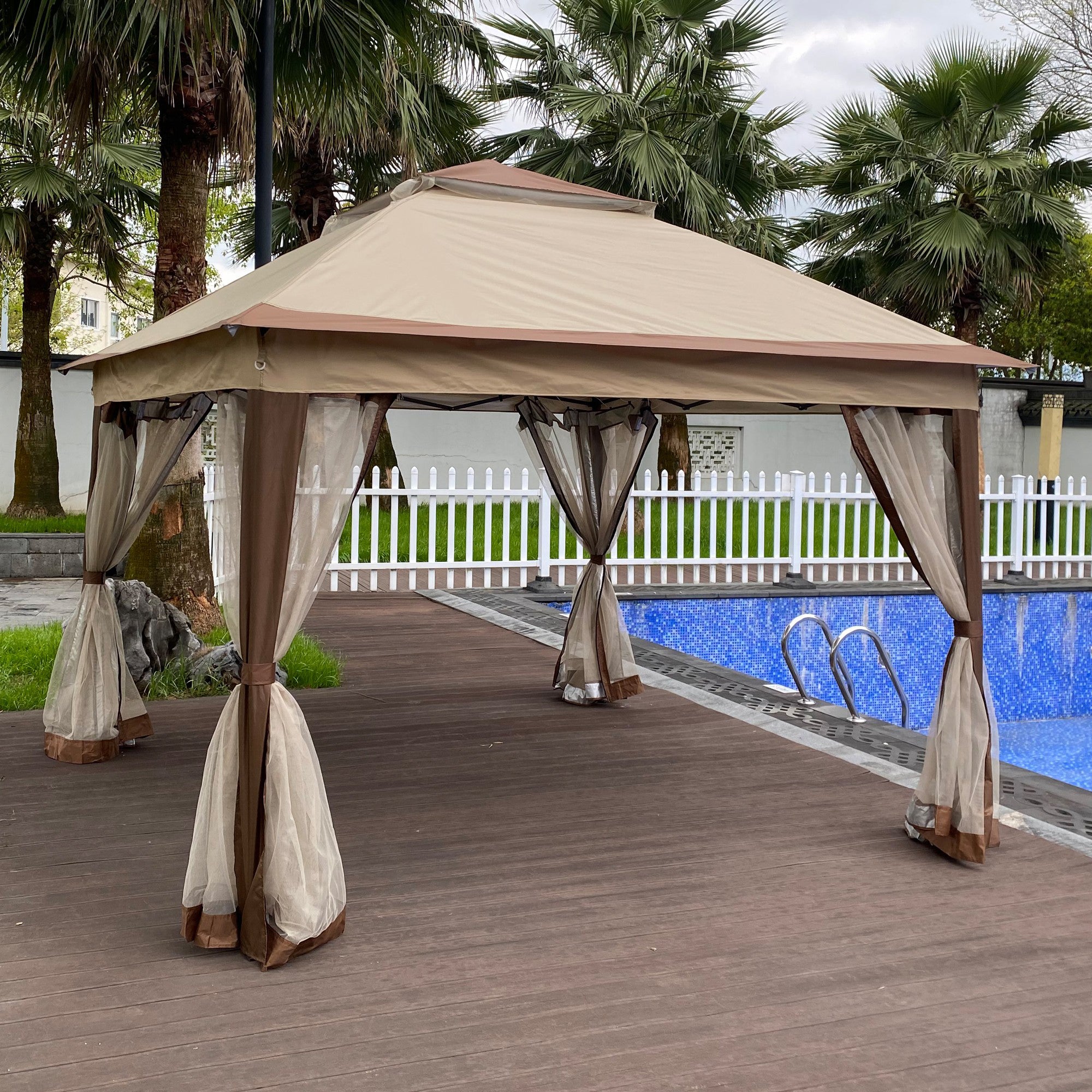 11' X 11 ' Steel Polyester Soft-Top Outdoor Pop-Up Gazebo Canopy