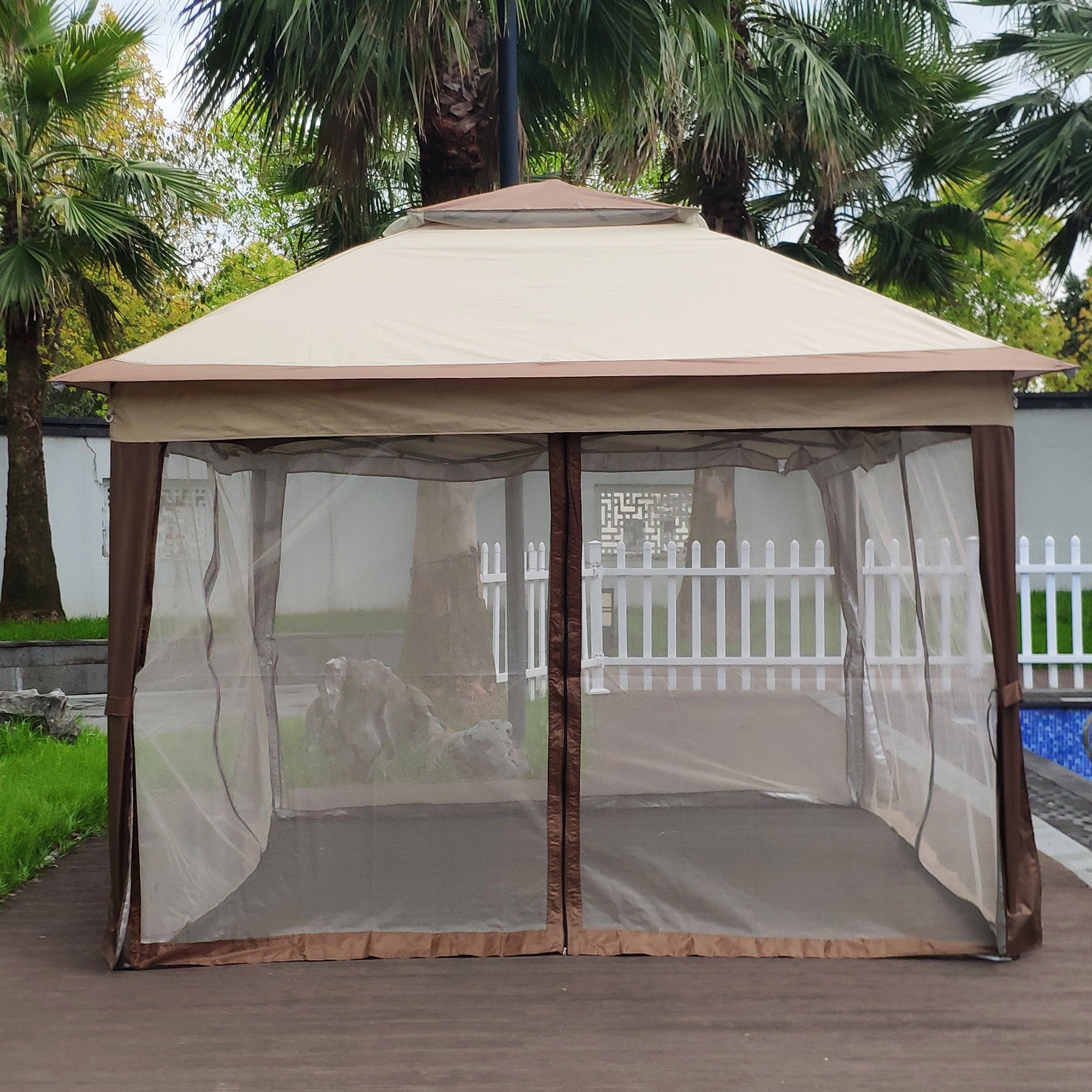 11' X 11 ' Steel Polyester Soft-Top Outdoor Pop-Up Gazebo Canopy