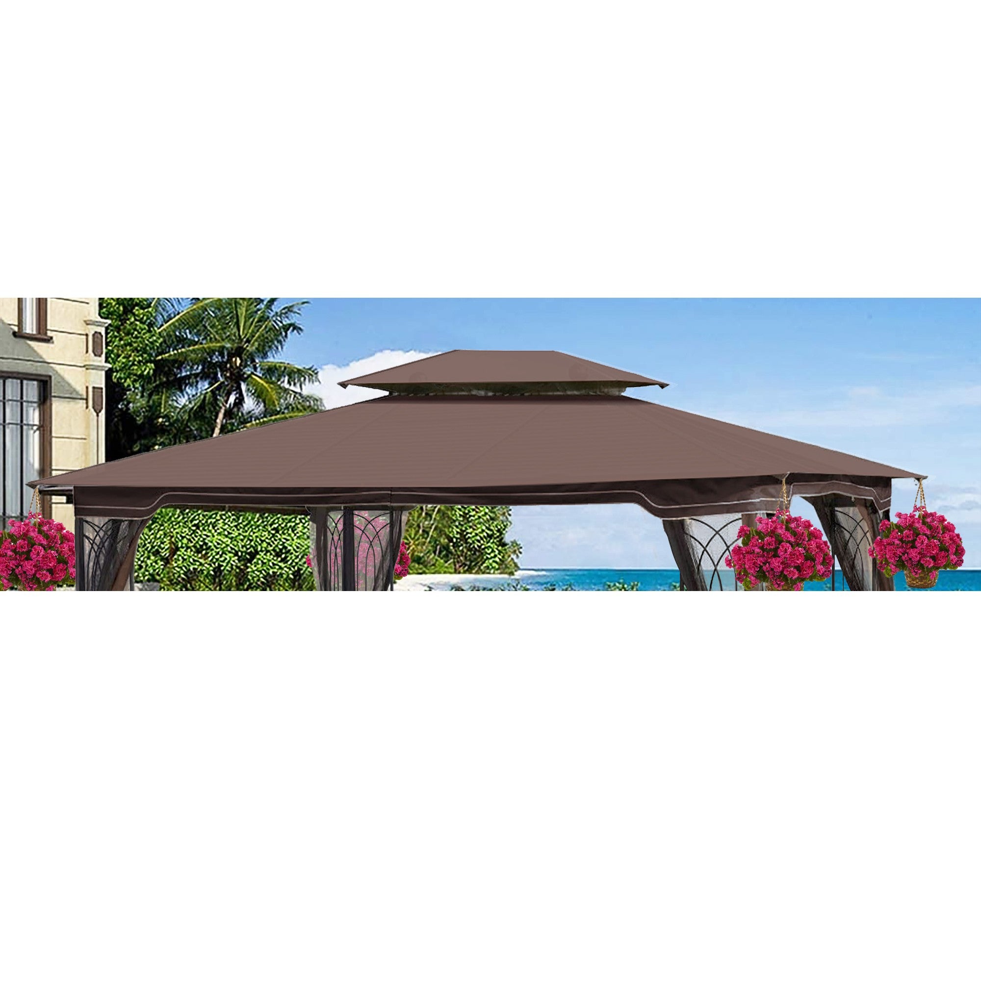 13' X 10 ' Polyester Soft-Top Outdoor Gazebo Replacement Canopy