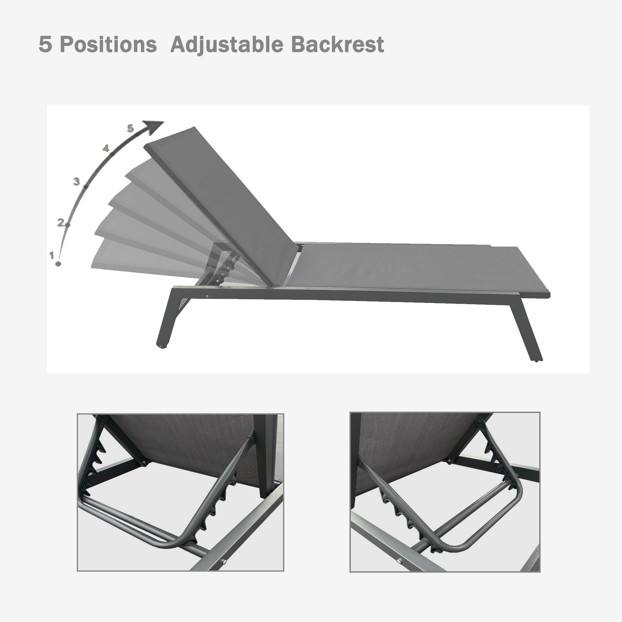 2 Pieces Outdoor Chaise Lounge Chair Set With Cushions
