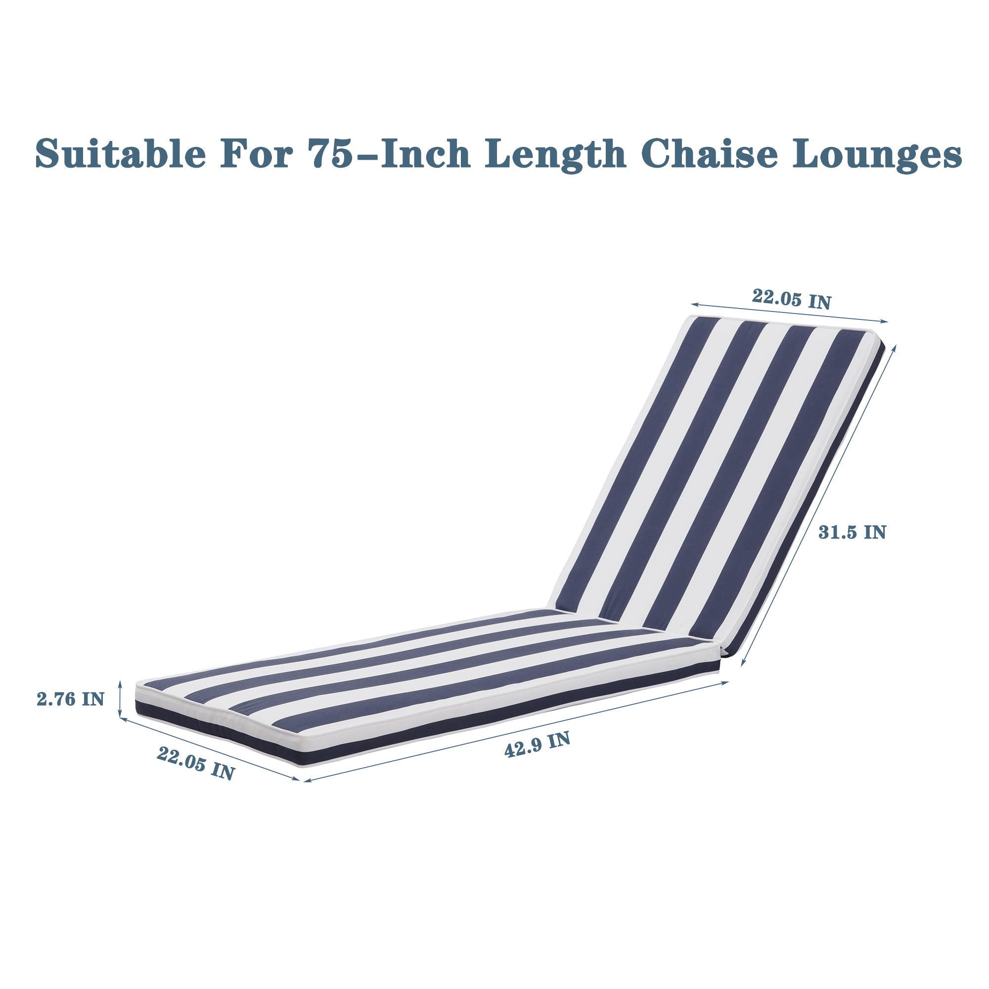 2 Pieces Outdoor Chaise Lounge Chair Set With Cushions