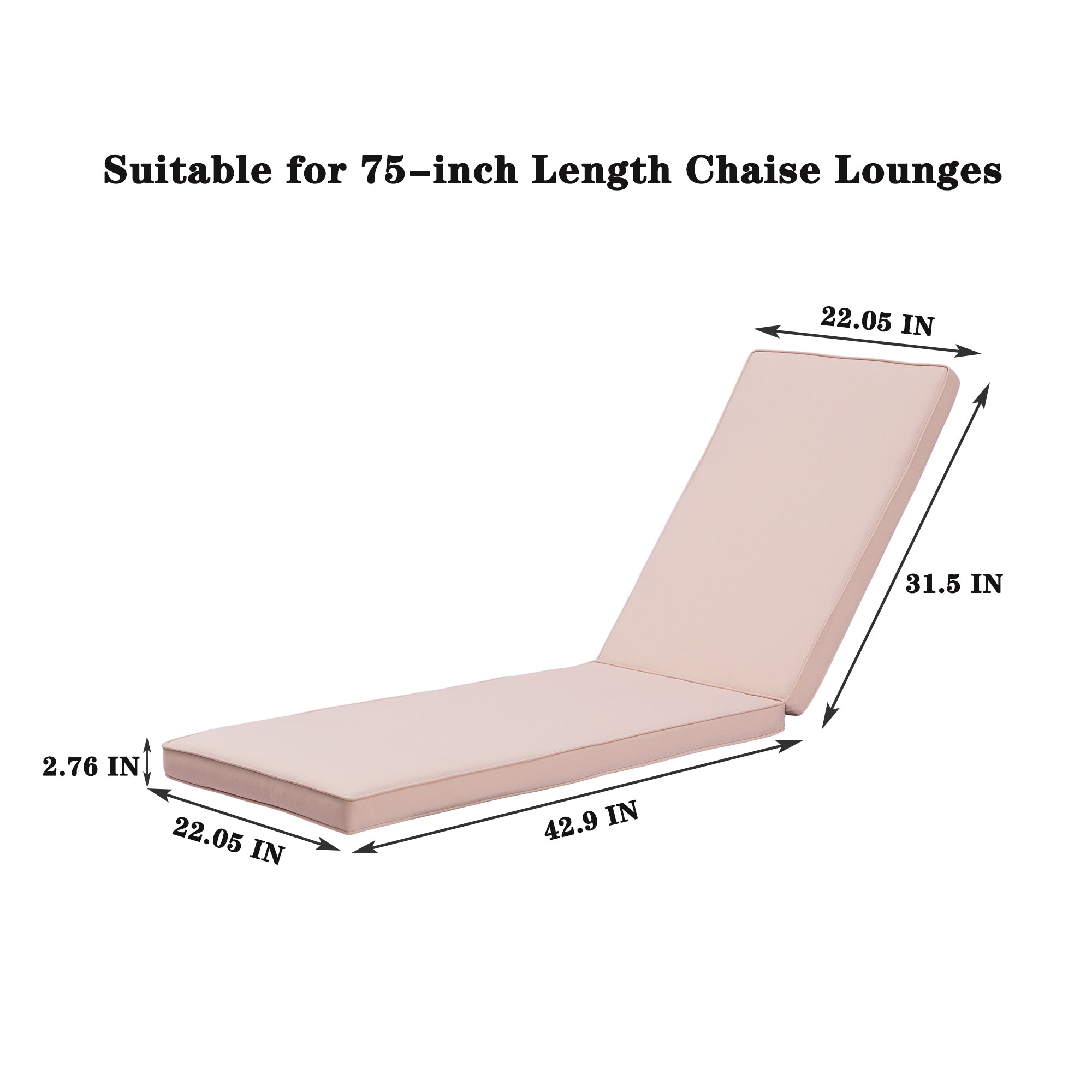 2 Pieces Outdoor Chaise Lounge Chair Set With Cushions