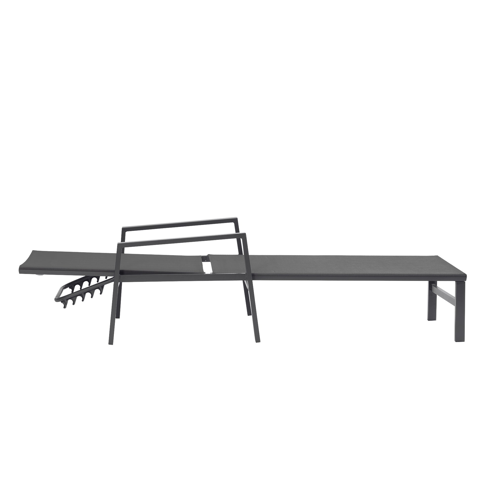 2 Pieces Set Patio Chaise Lounges With Armrests