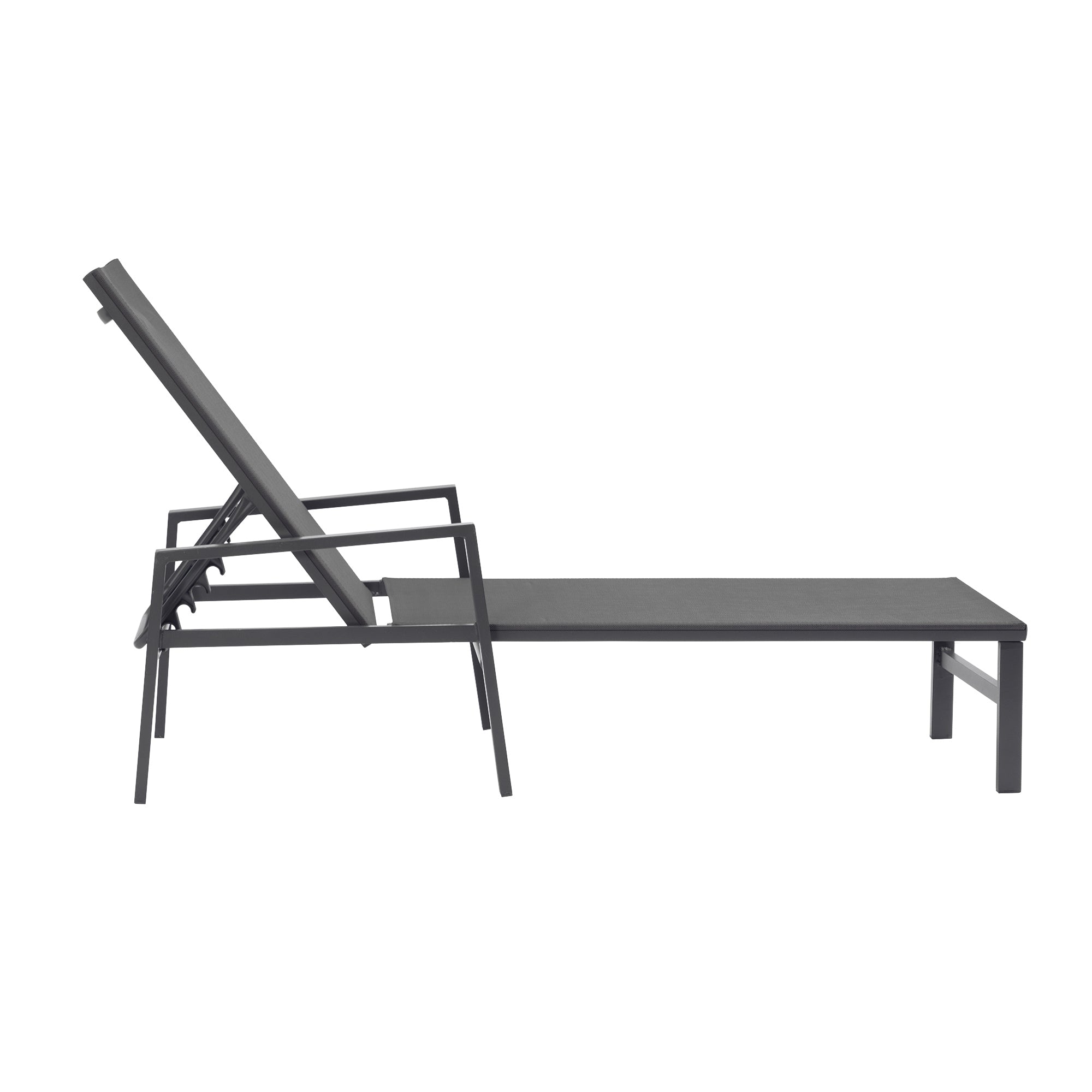 2 Pieces Set Patio Chaise Lounges With Armrests