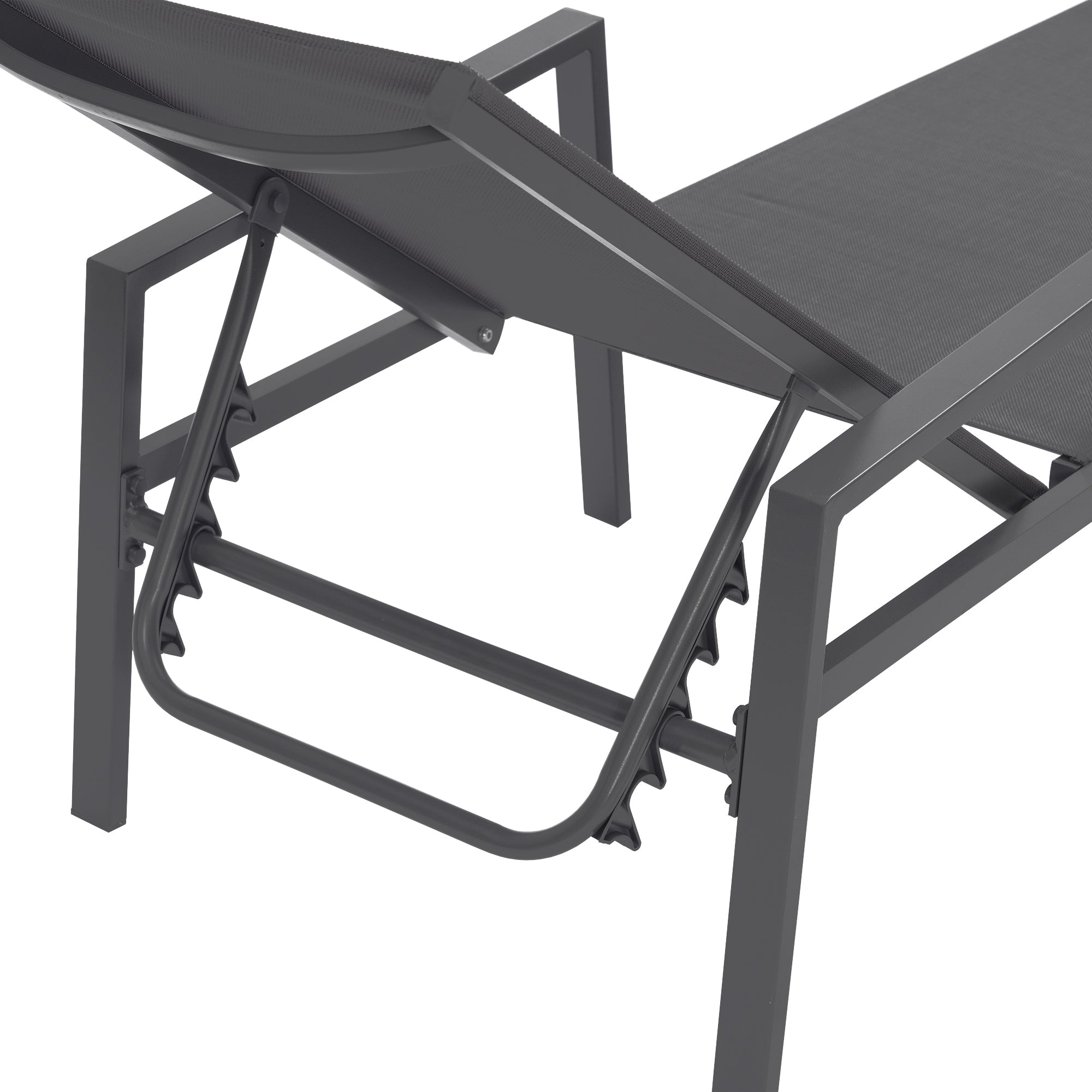 2 Pieces Set Patio Chaise Lounges With Armrests