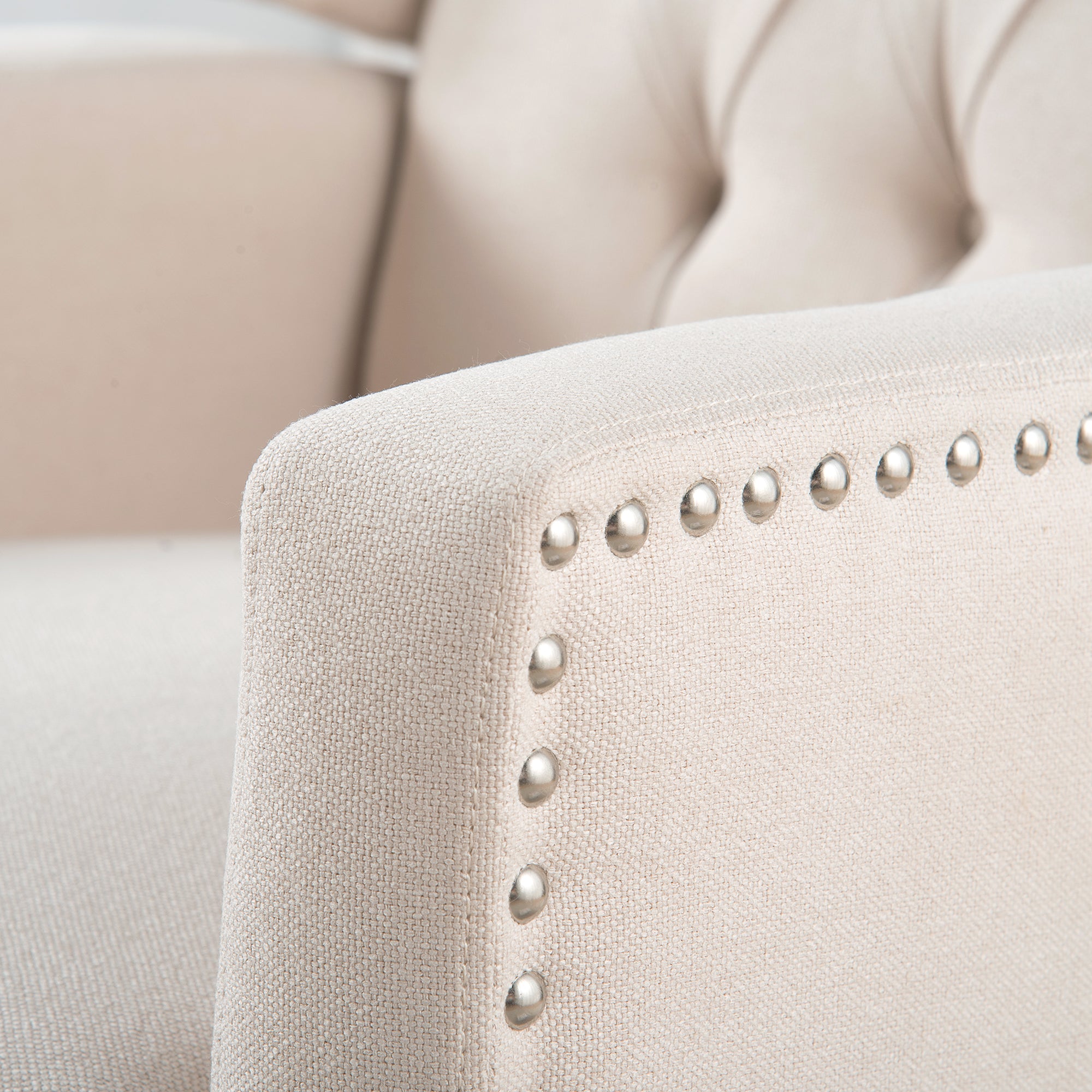 27" Wide Tufted Fabric Wingback Chair