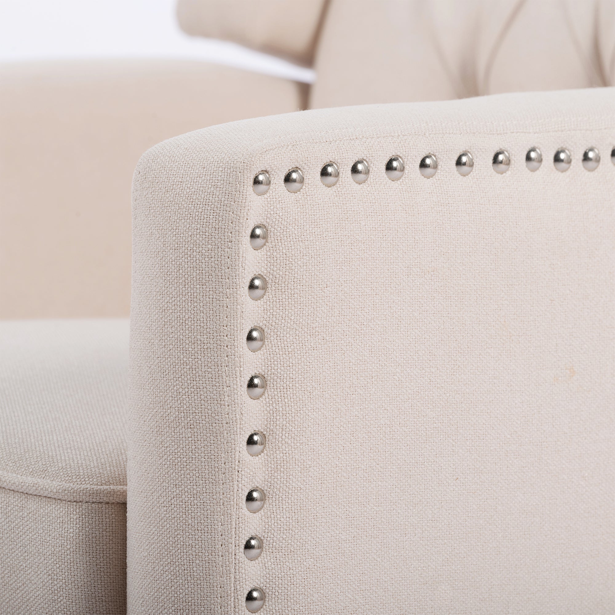 27" Wide Tufted Fabric Wingback Chair