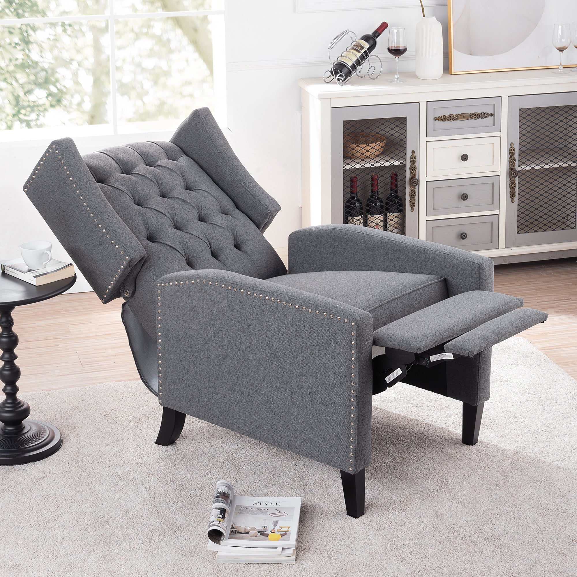 27" Wide Tufted Fabric Wingback Chair
