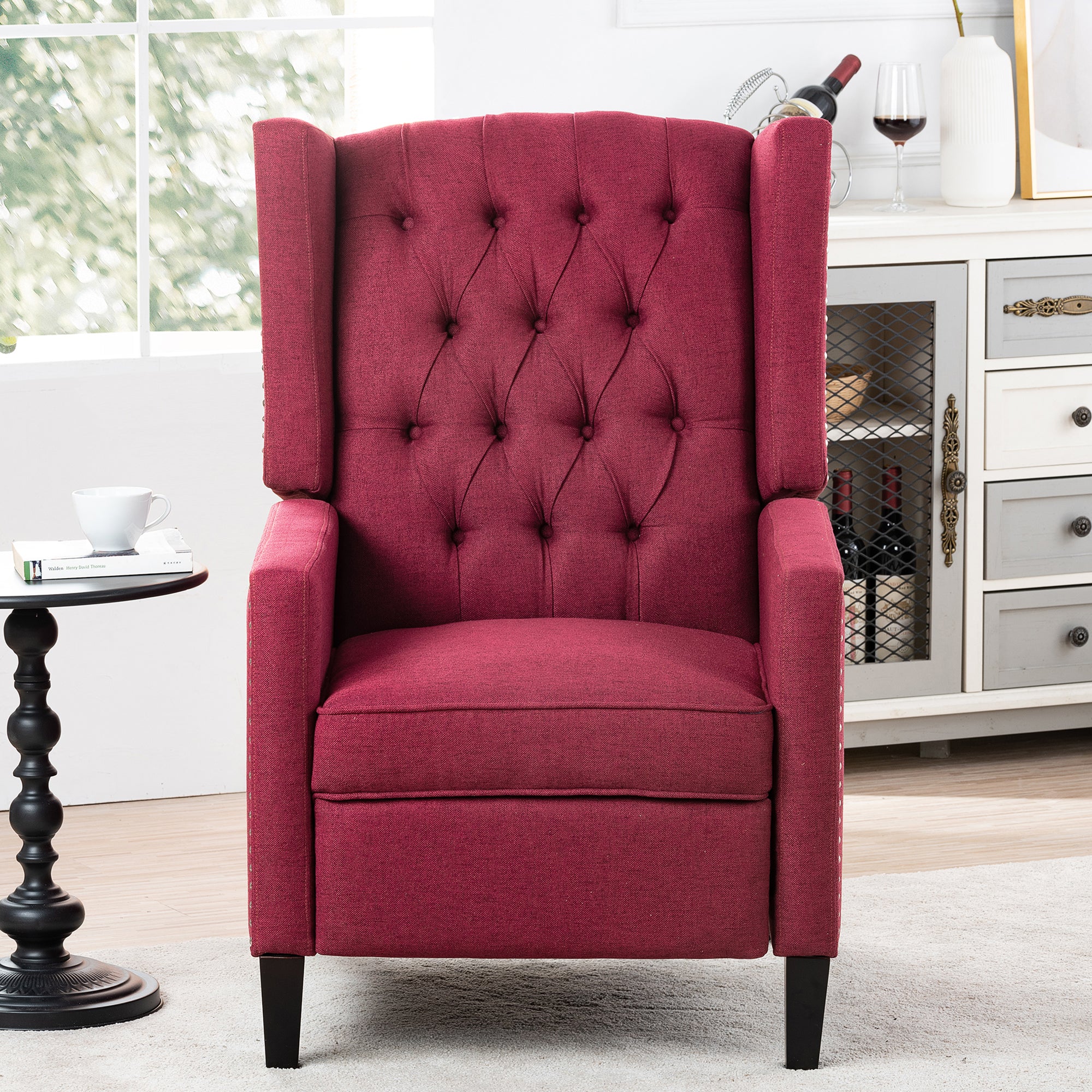 27" Wide Tufted Fabric Wingback Chair