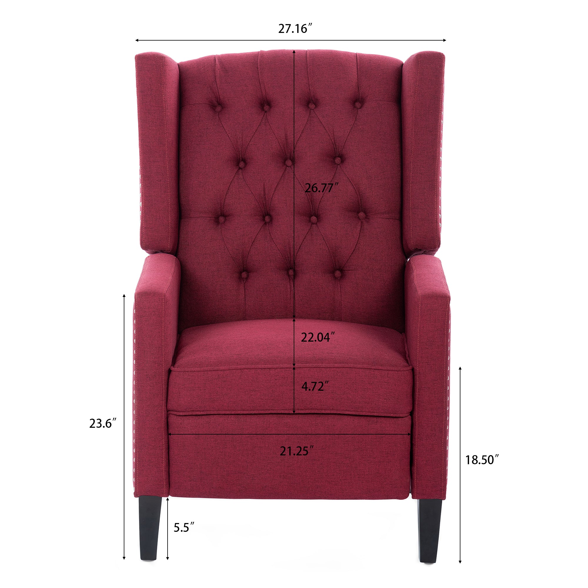 27" Wide Tufted Fabric Wingback Chair