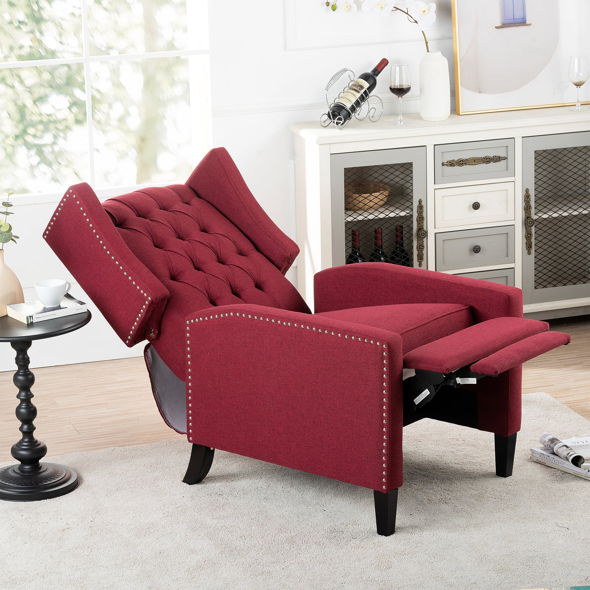 27" Wide Tufted Fabric Wingback Chair