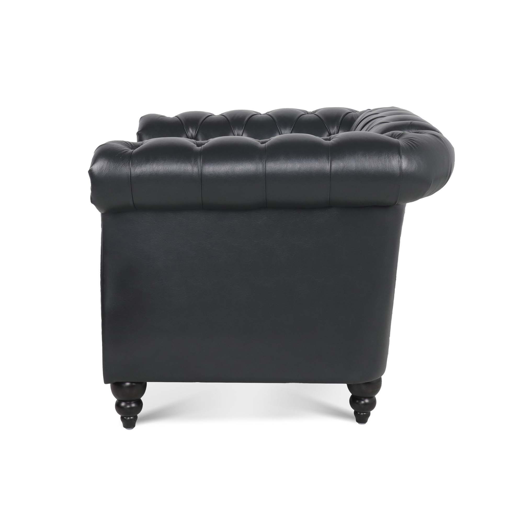 39" Wide Tufted Faux leather Chesterfield Chair