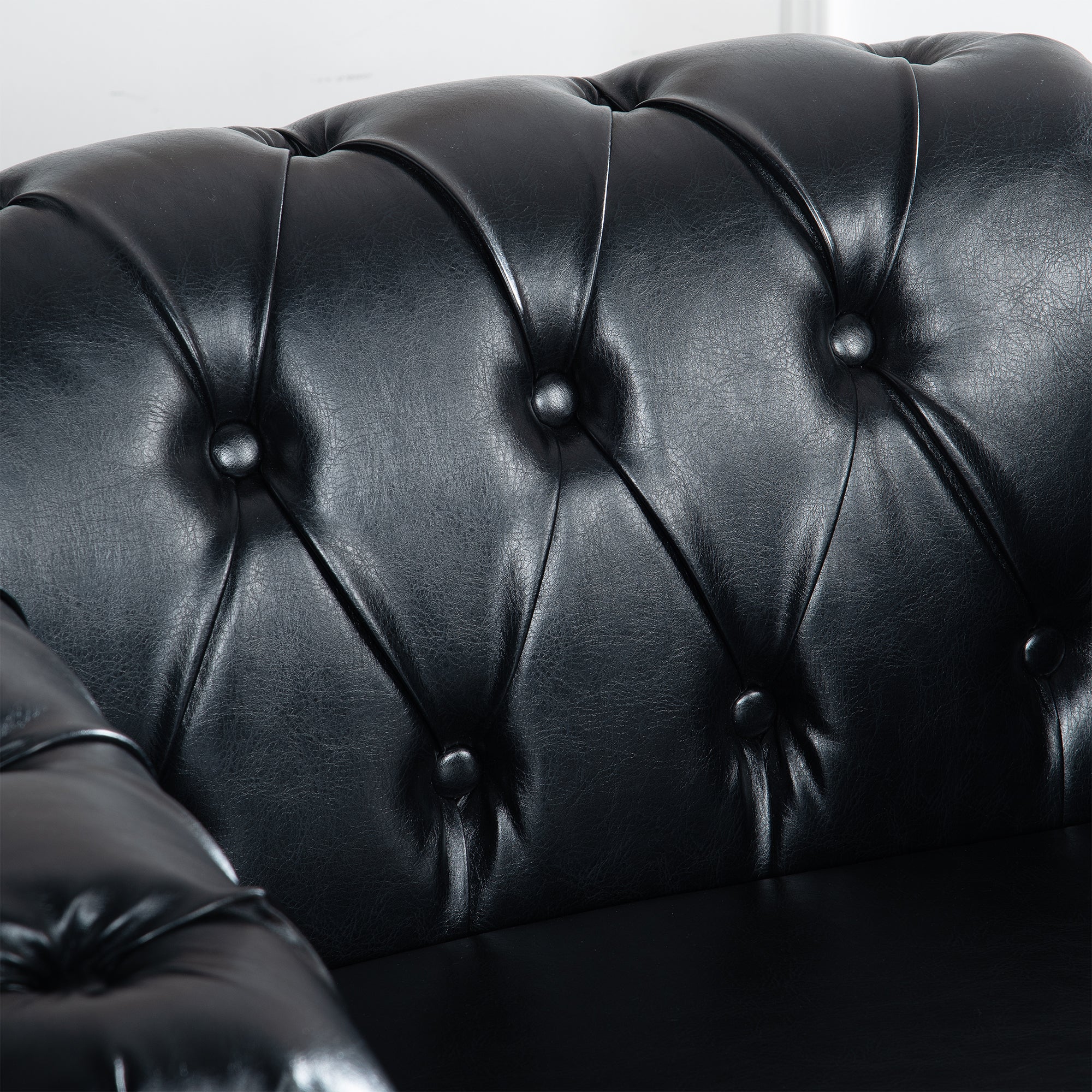 39" Wide Tufted Faux leather Chesterfield Chair