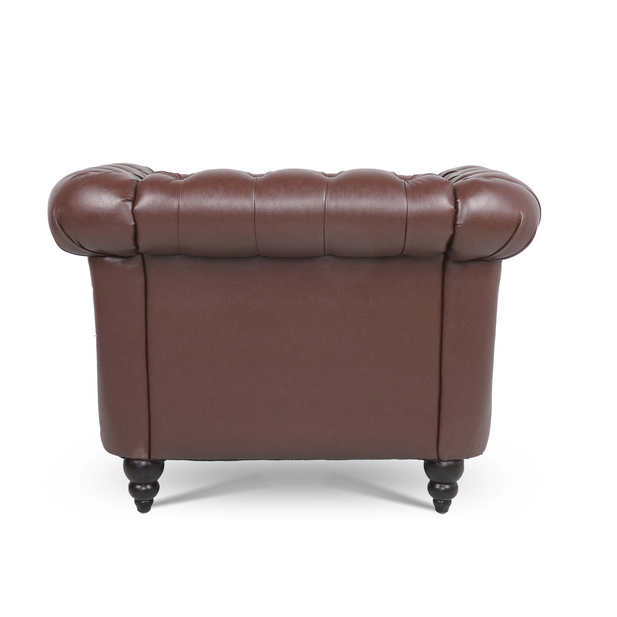 39" Wide Tufted Faux leather Chesterfield Chair