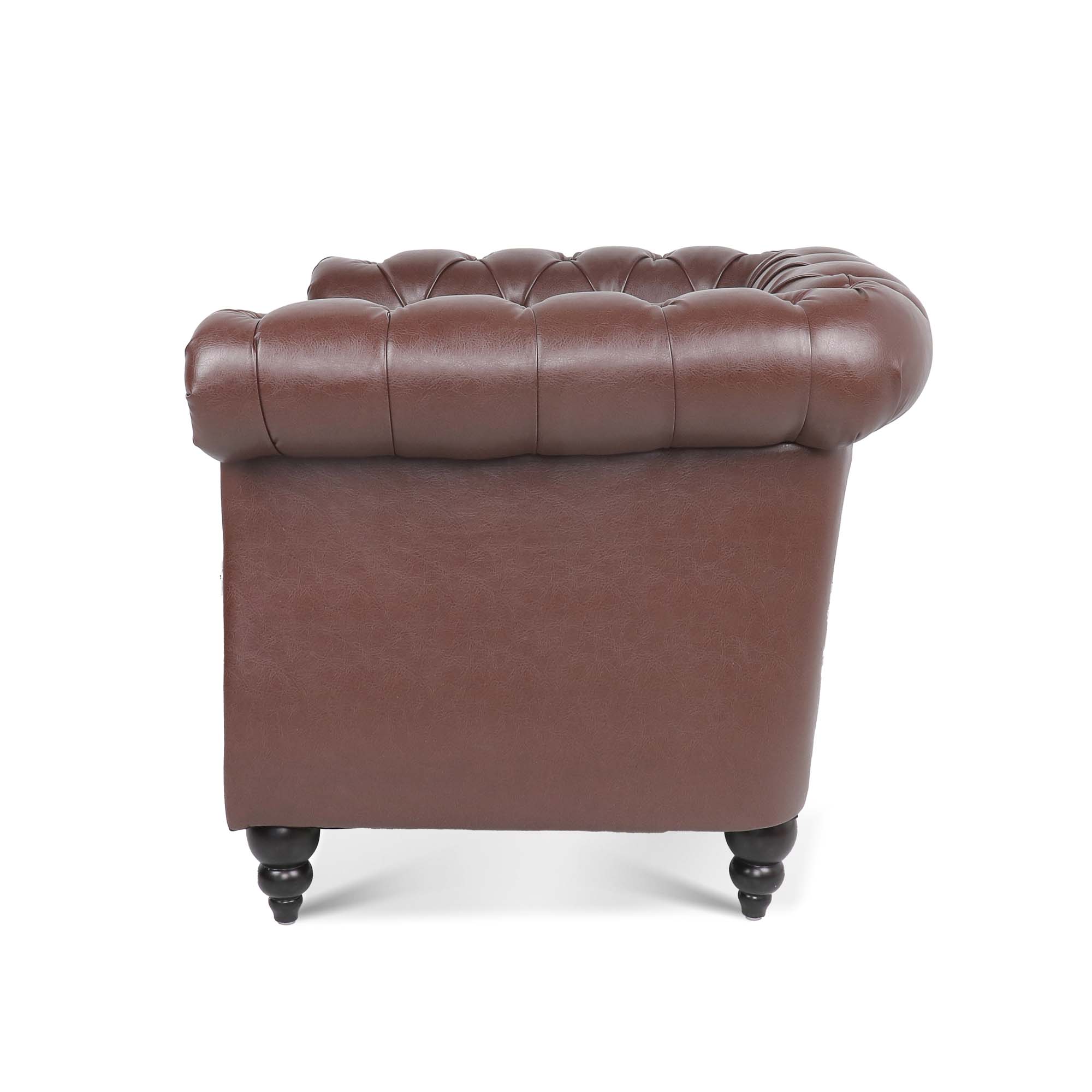 39" Wide Tufted Faux leather Chesterfield Chair
