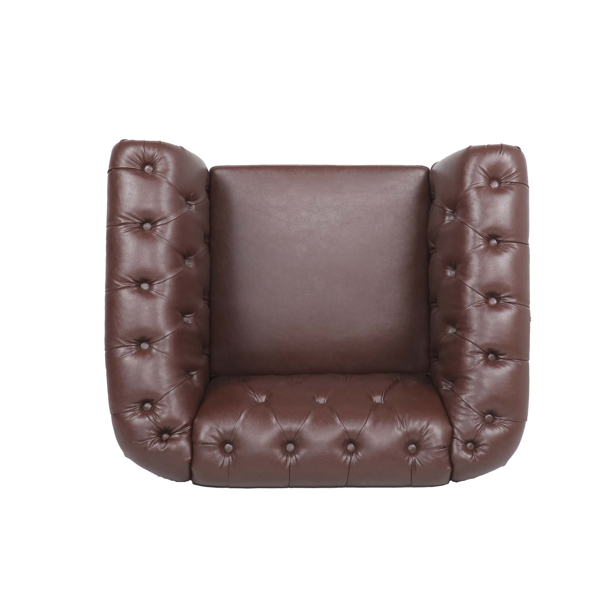 39" Wide Tufted Faux leather Chesterfield Chair