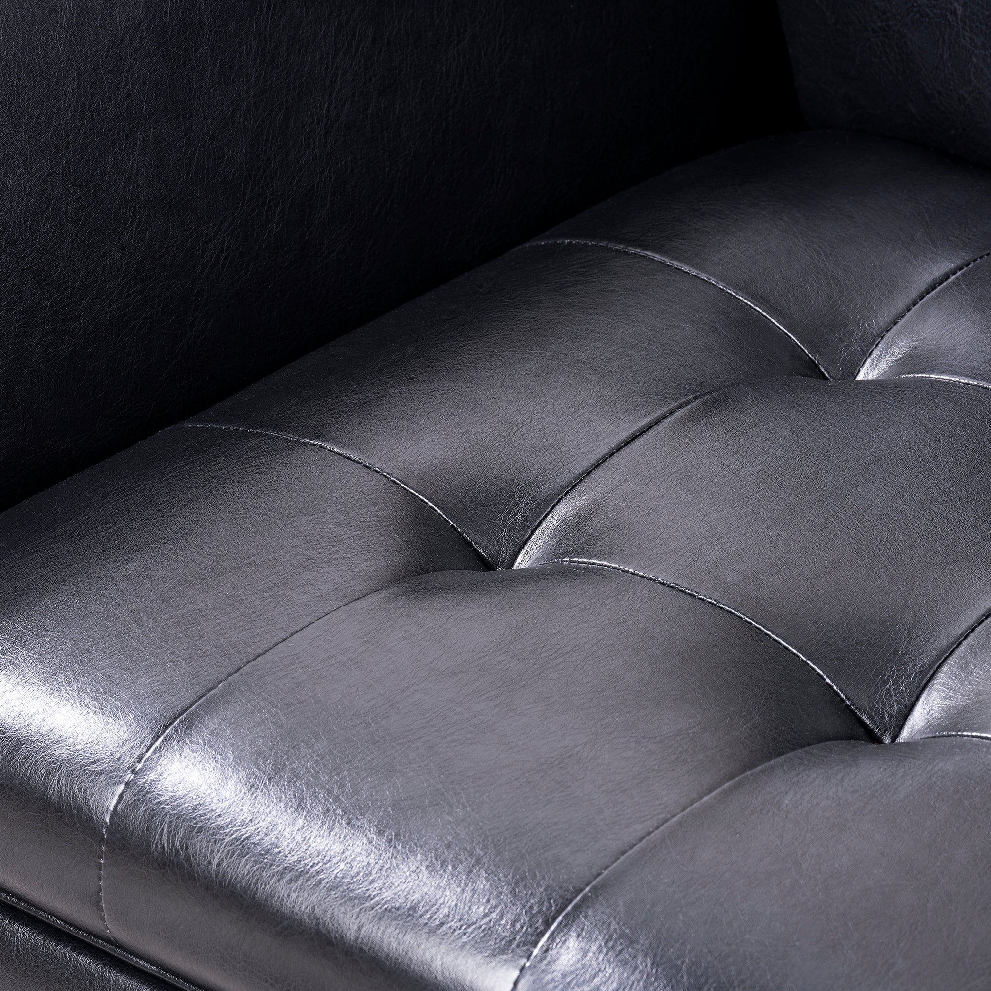 32" Wide Tufted polyester/Faux leather Armchair