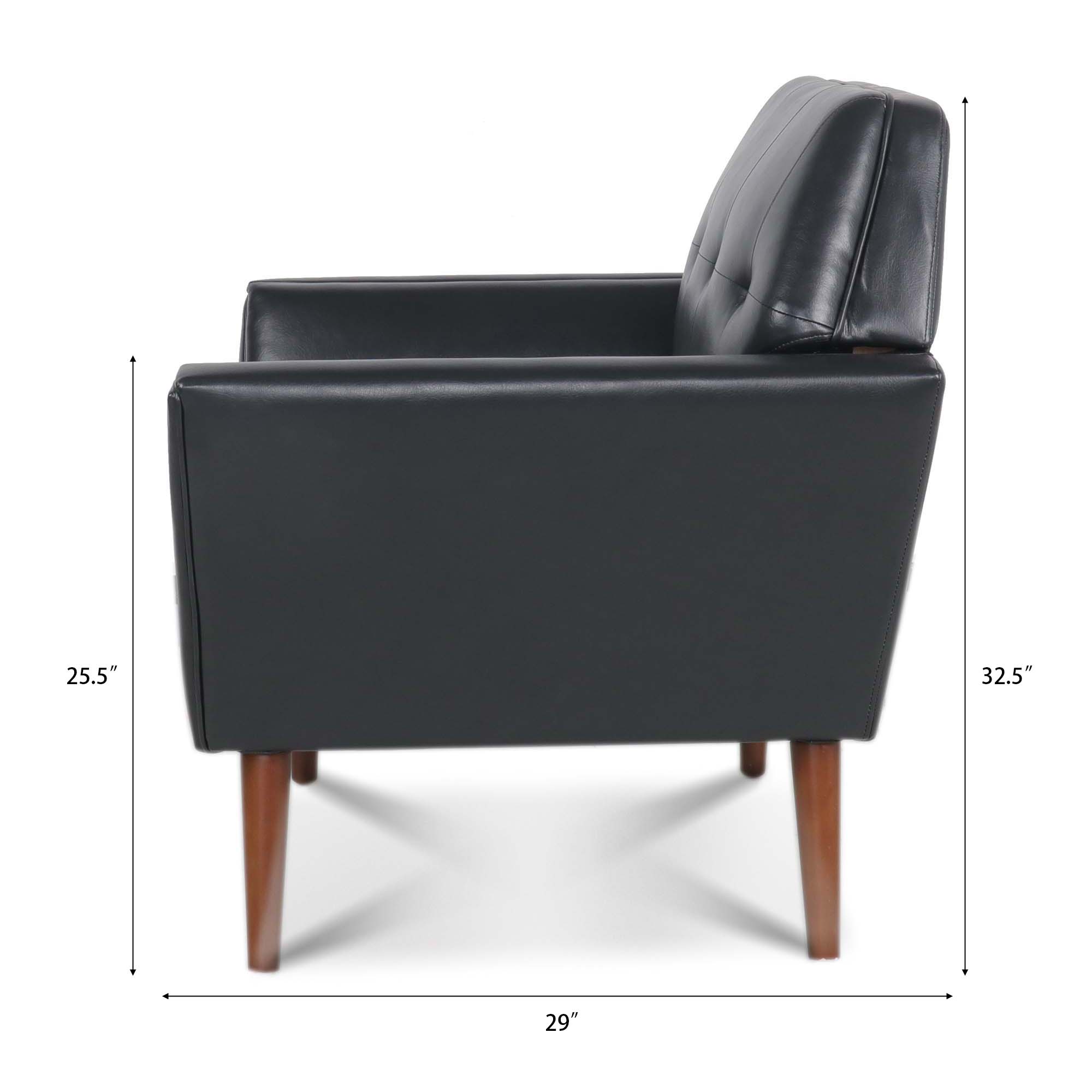 32" Wide Tufted polyester/Faux leather Armchair