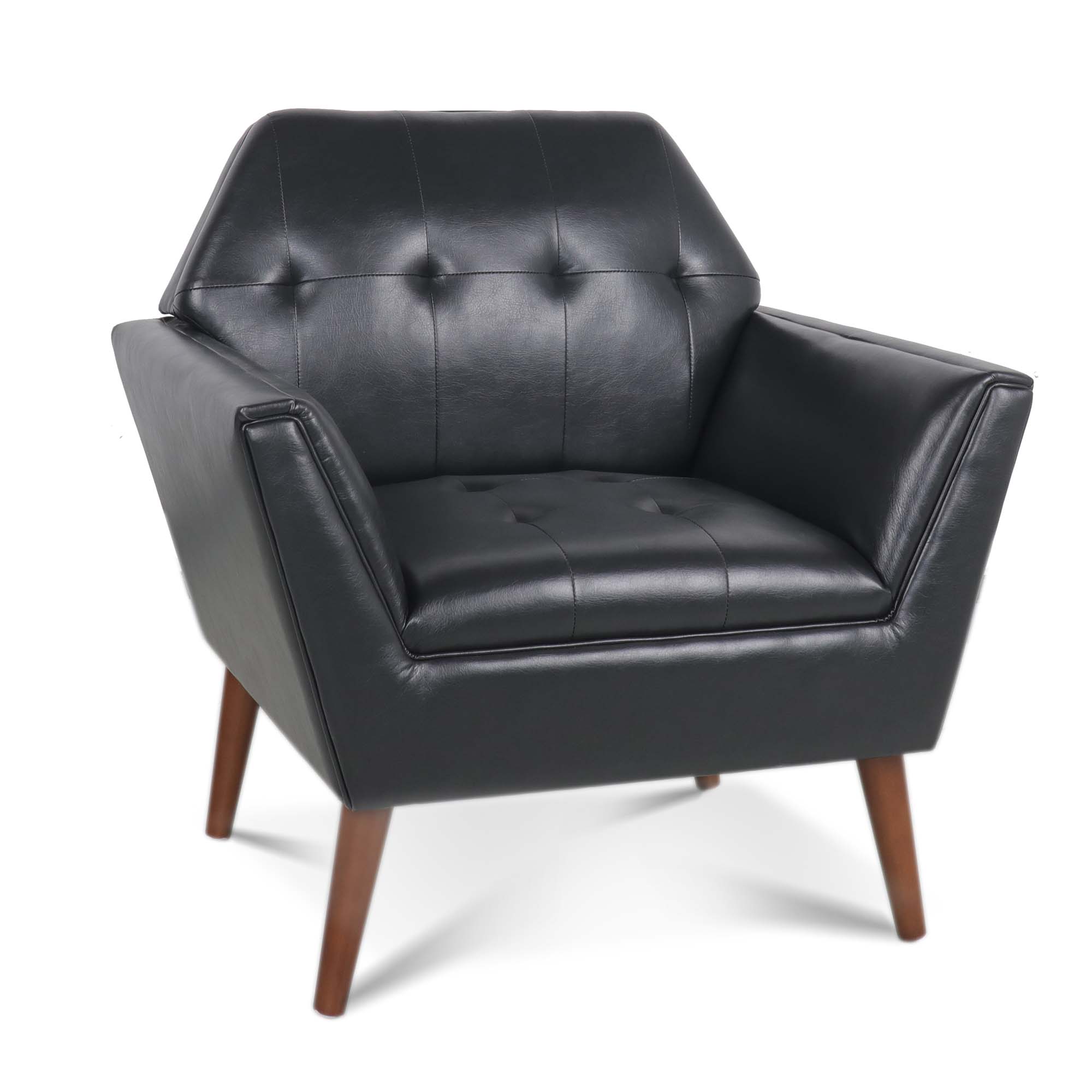 32" Wide Tufted polyester/Faux leather Armchair