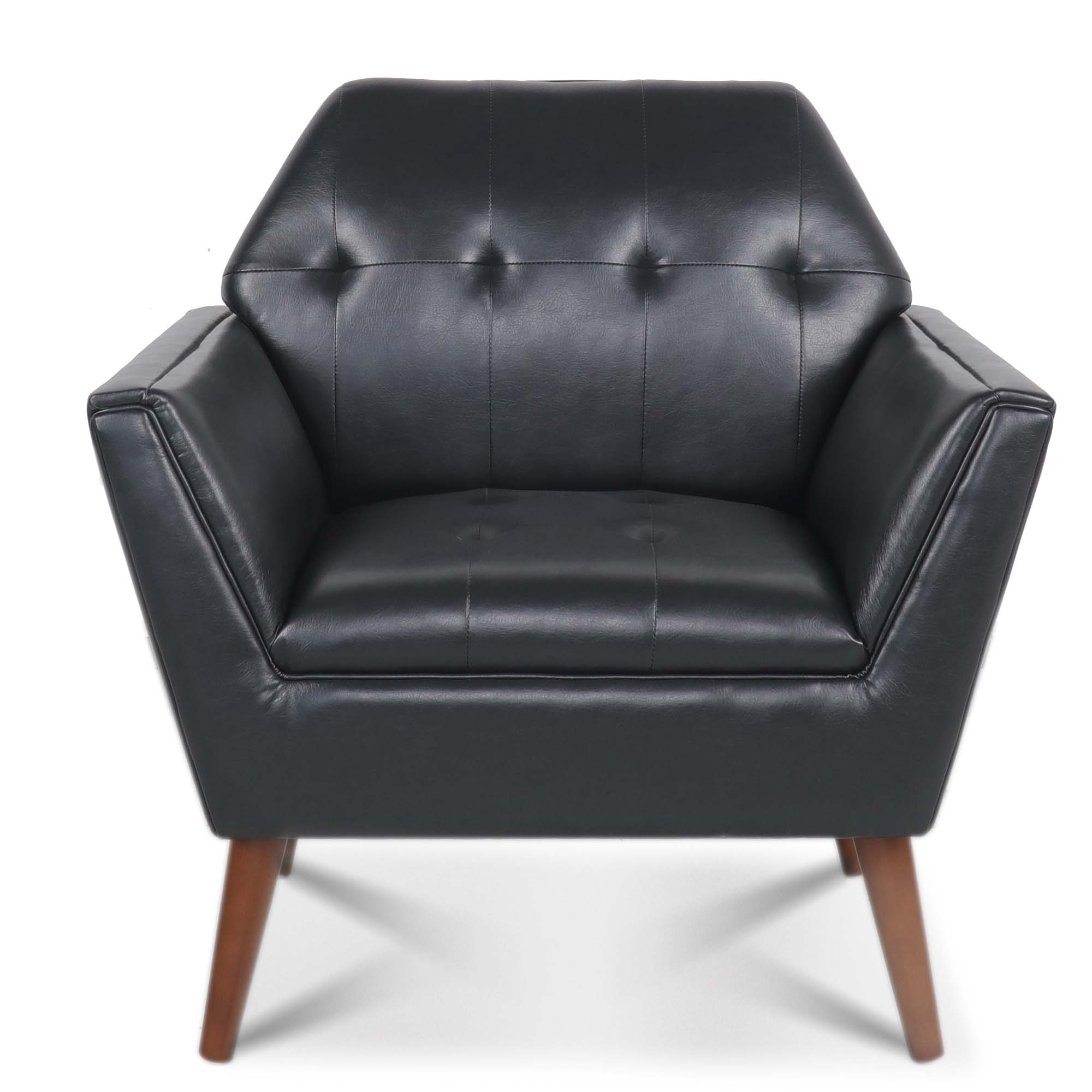 32" Wide Tufted polyester/Faux leather Armchair