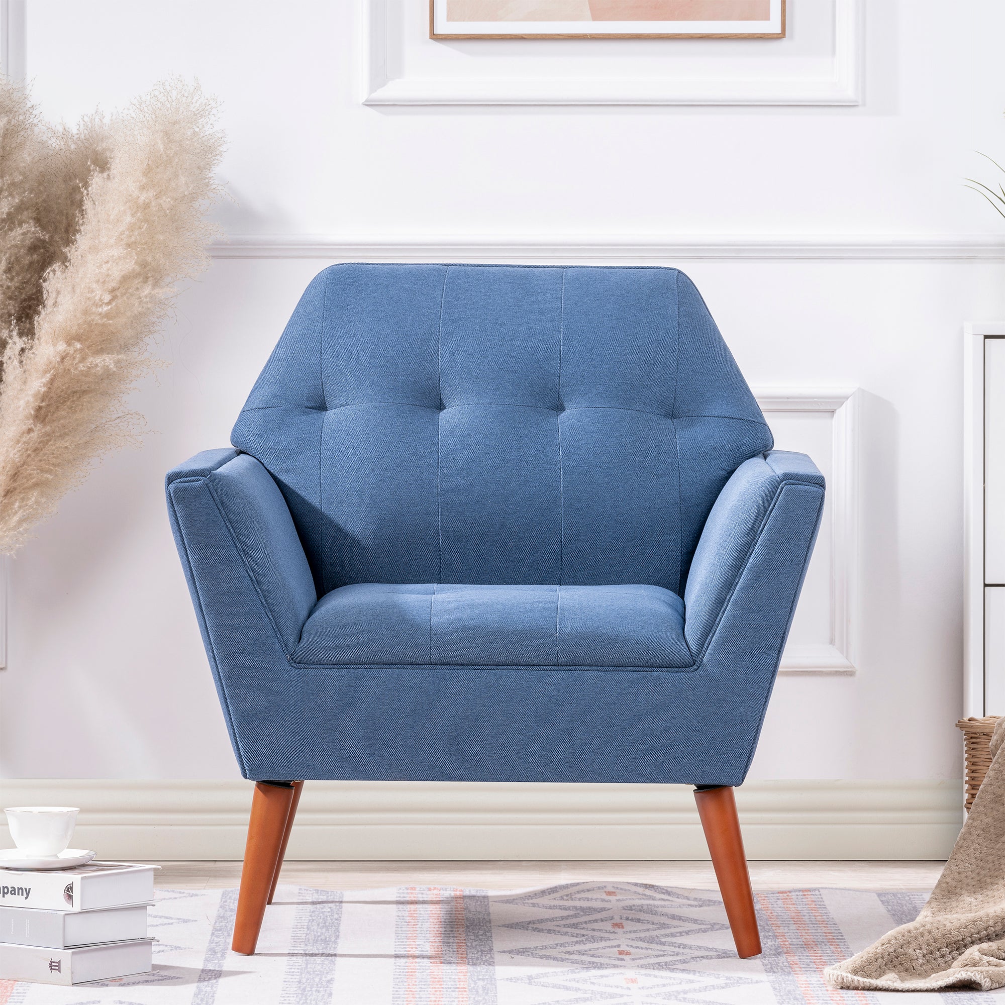 32" Wide Tufted polyester/Faux leather Armchair