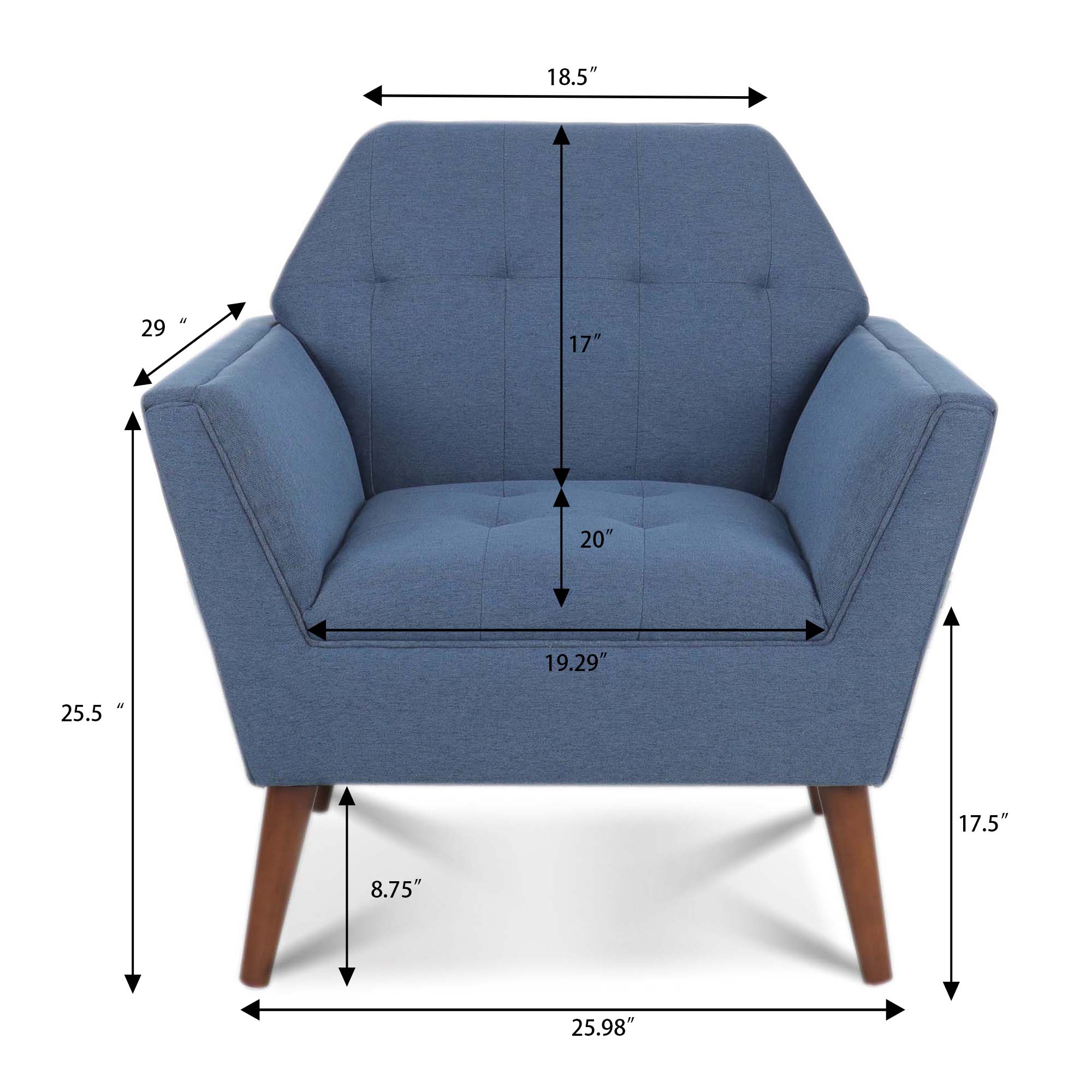 32" Wide Tufted polyester/Faux leather Armchair