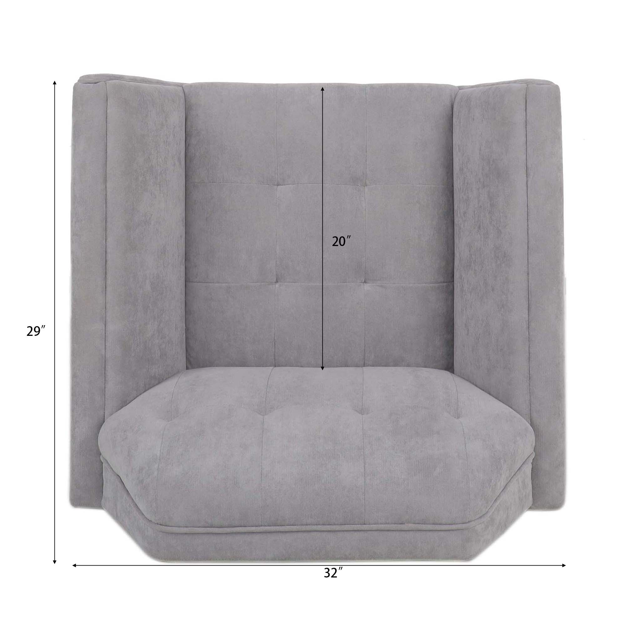 32" Wide Tufted polyester/Faux leather Armchair