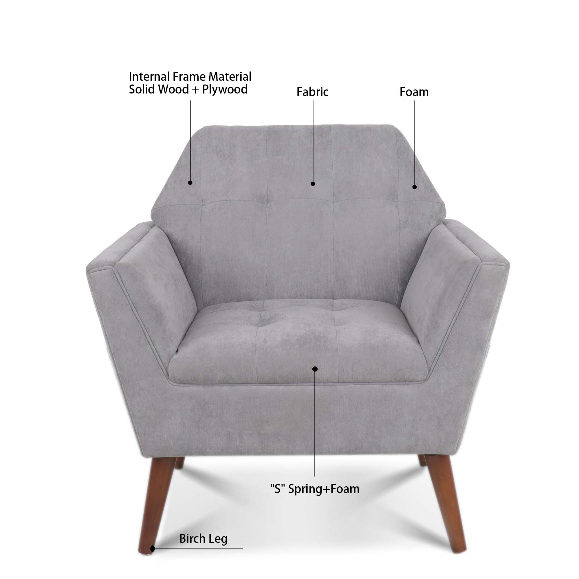 32" Wide Tufted polyester/Faux leather Armchair