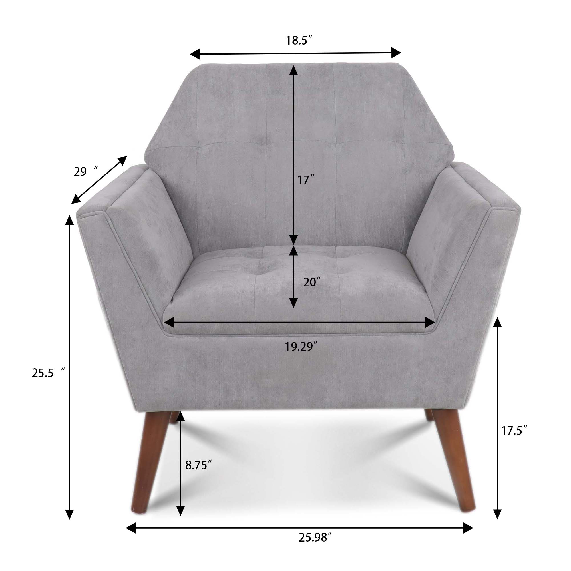 32" Wide Tufted polyester/Faux leather Armchair