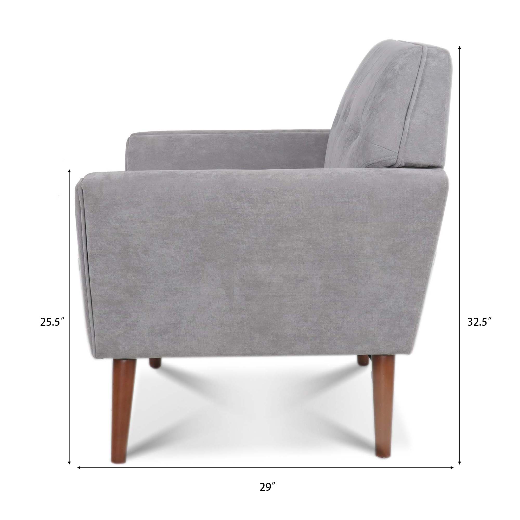 32" Wide Tufted polyester/Faux leather Armchair