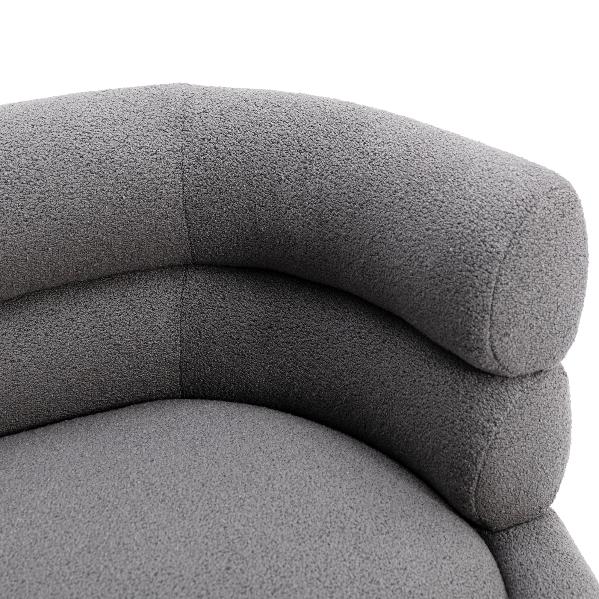 53" Round Arm Settee with Metal Legs