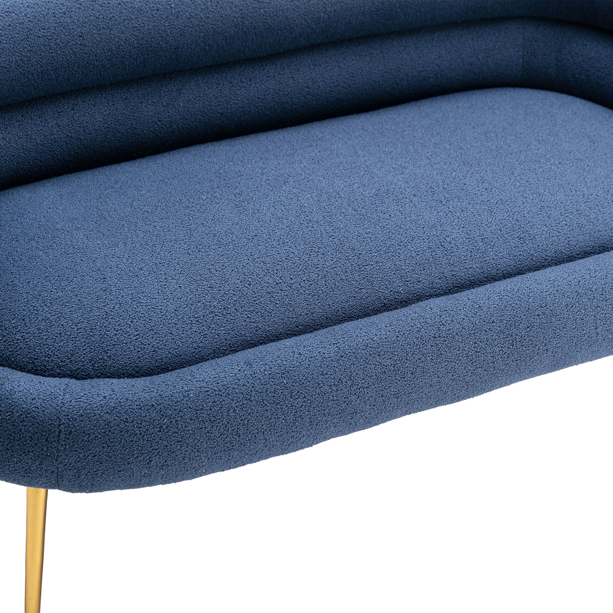 53" Round Arm Settee with Metal Legs
